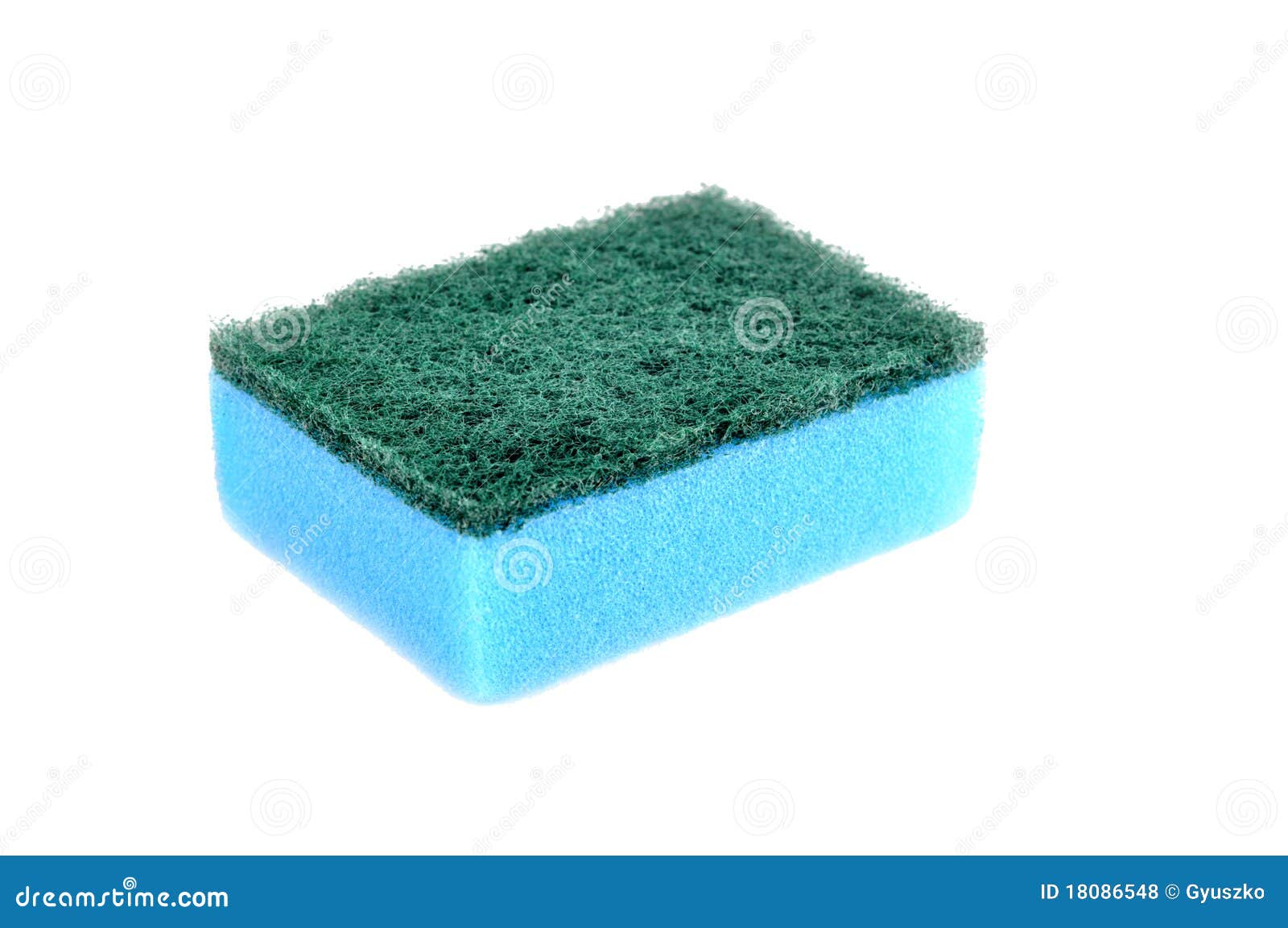 A Blue Sponge Dish Isolated Stock Photo Image of color, detergent