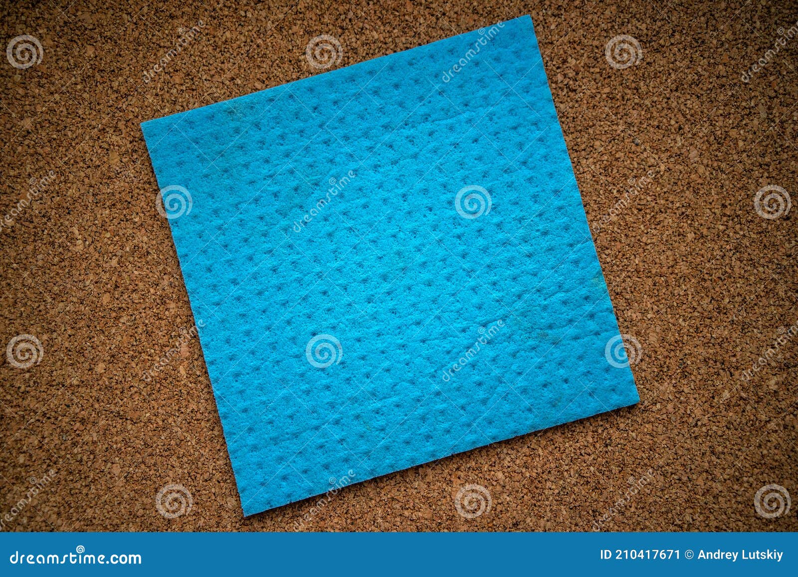Blue Sponge for Dishes on the Cork Table Stock Illustration