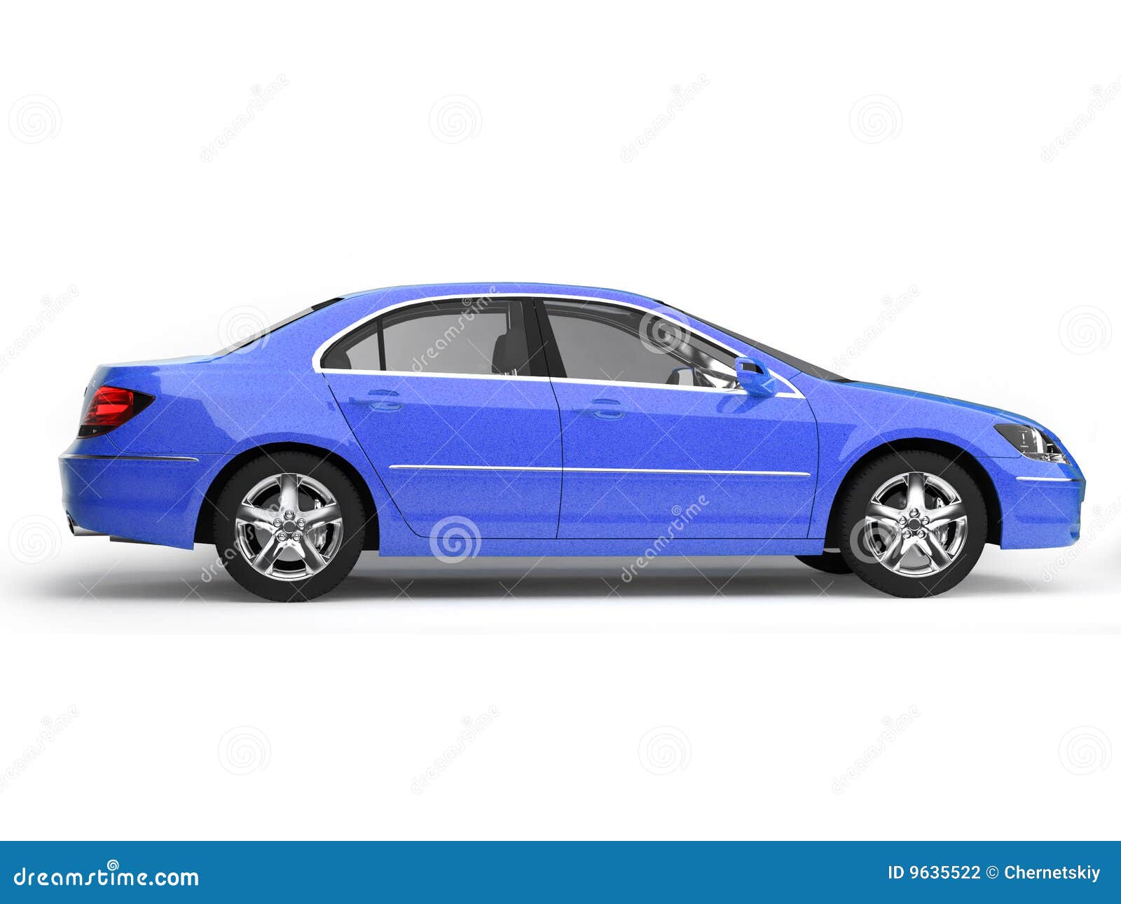 Blue Sport Car Side View Stock Photography - Image: 9635522