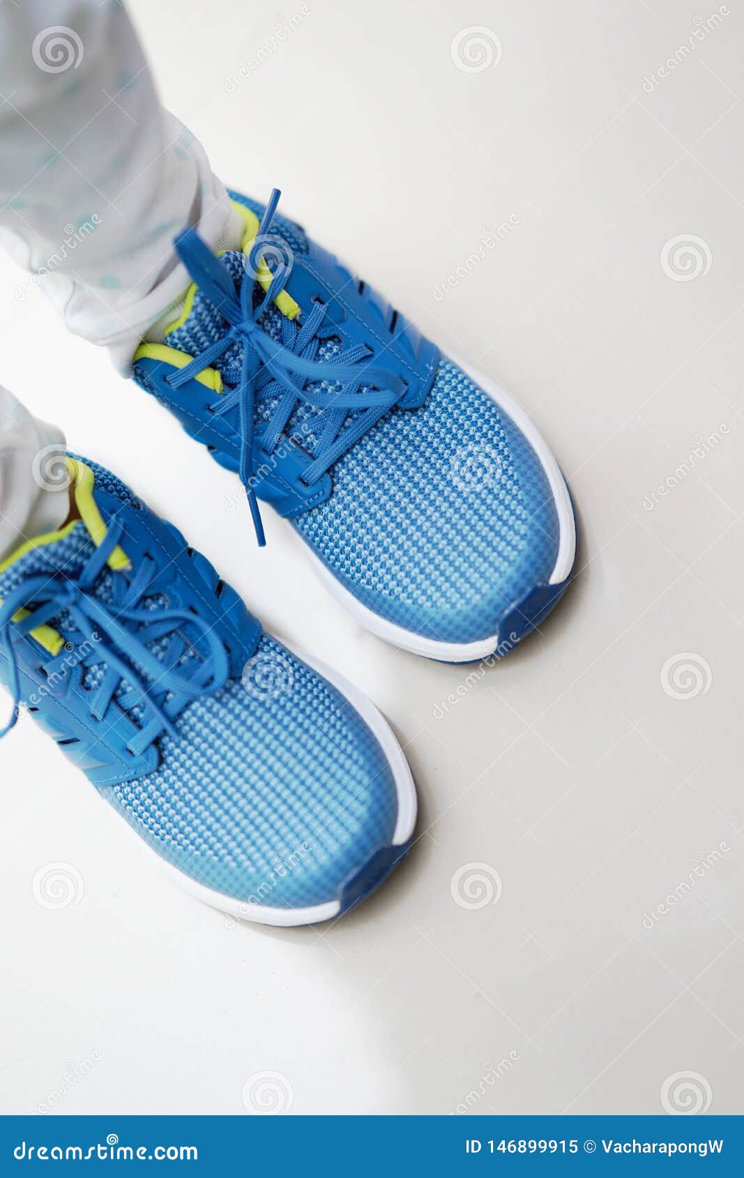 Blue Sport Shoes on Top View Stock Image - Image of club, mens: 146899915