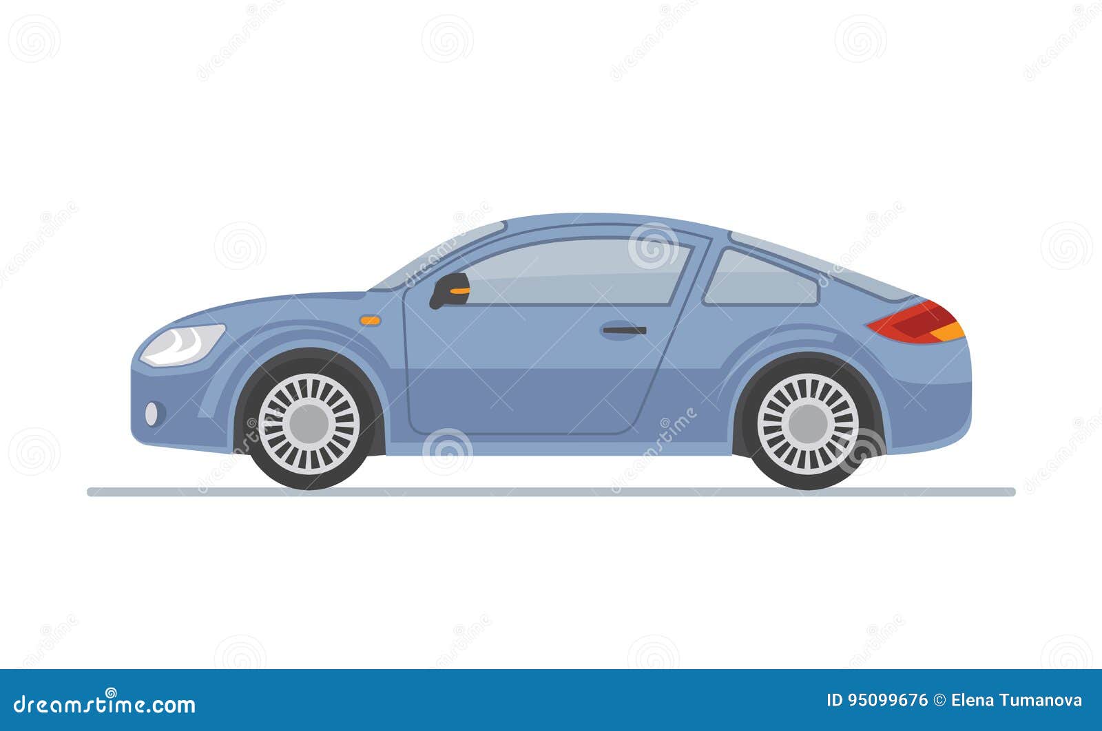Blue Sports Car On White Background. Stock Vector Illustration of elegant, auto 95099676