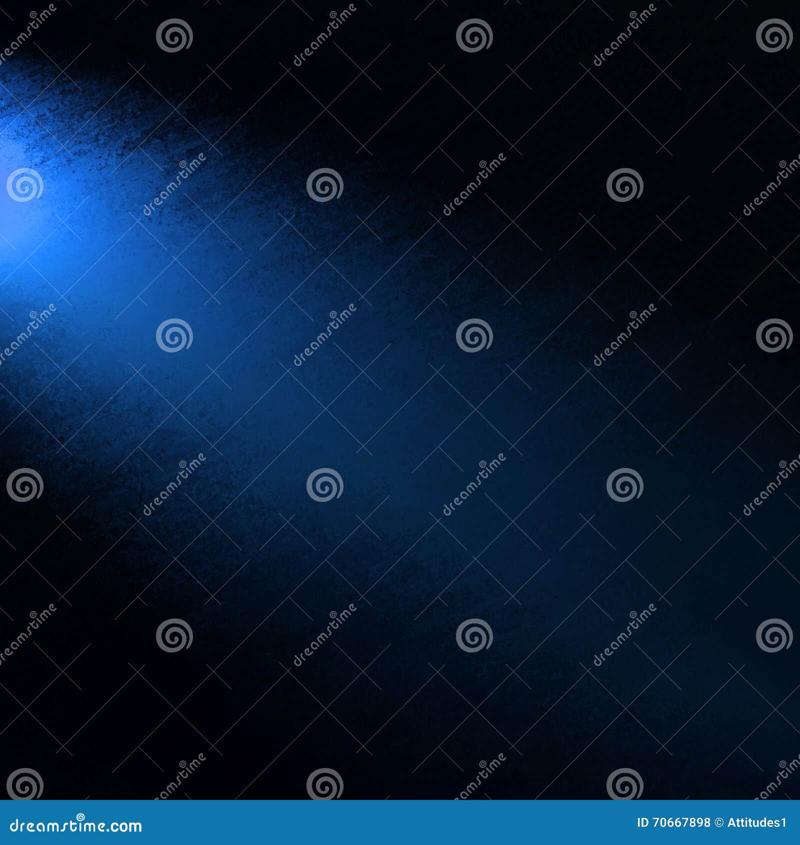 Blue Spotlight on Side Corner, Blue Shaft of Light on Black Background