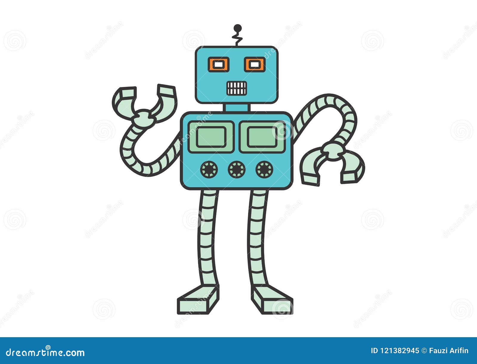Blue Square Robot Stock Vector Illustration Of Long Blue Square Robot Stock Vector Illustration Of Long