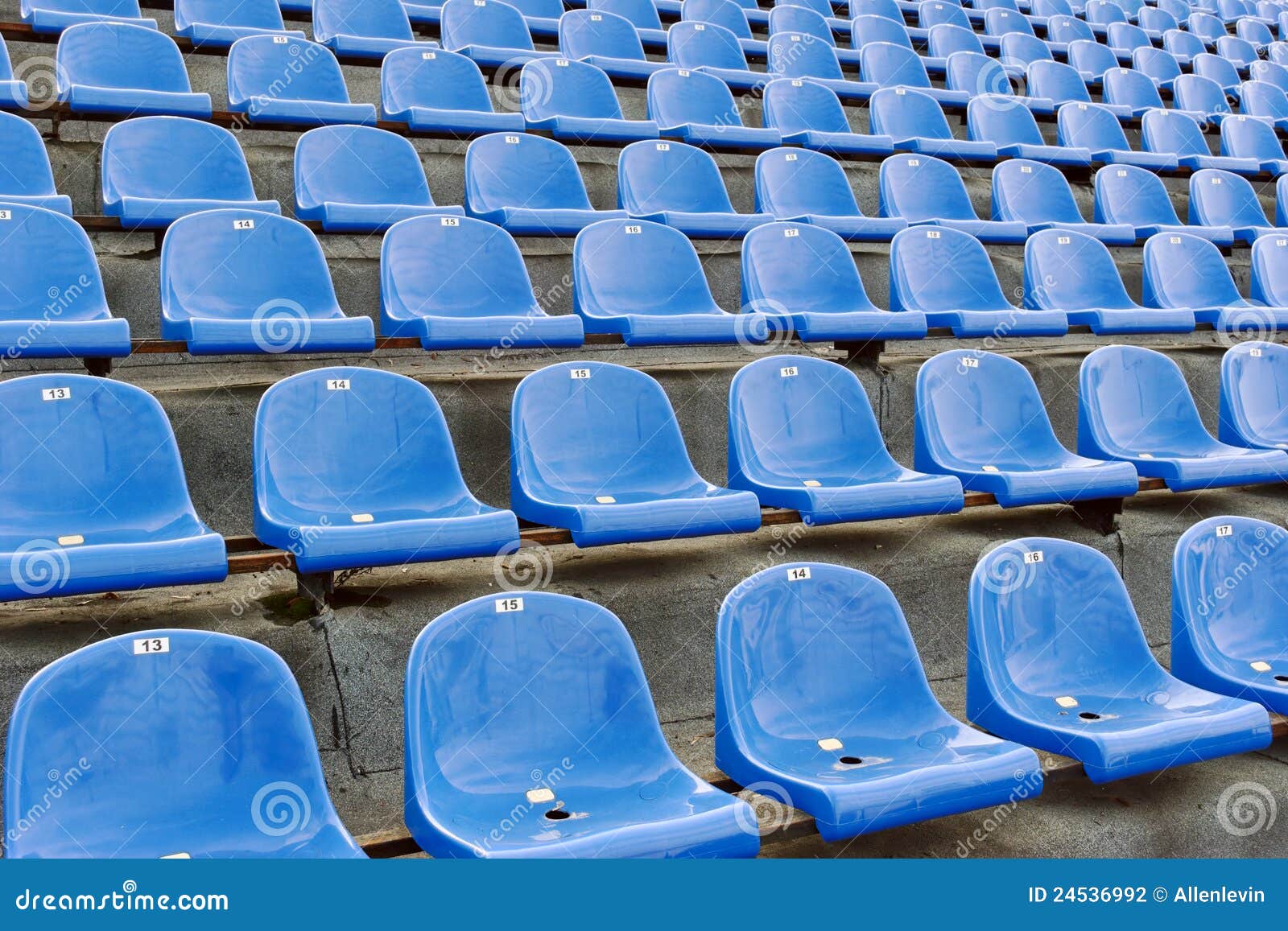 Blue Stadium Seats with Numbering Stock Photo Image of public, place