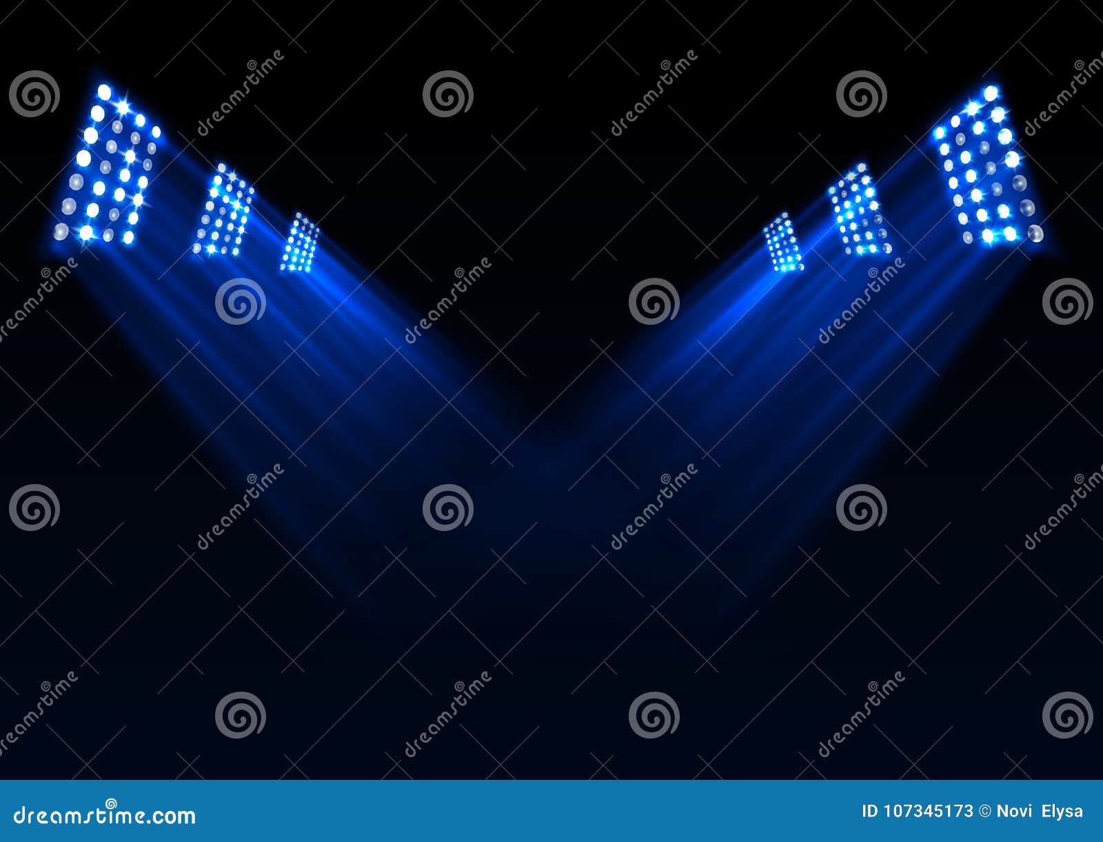 Blue Stage Lights Background Stock Vector Illustration of music