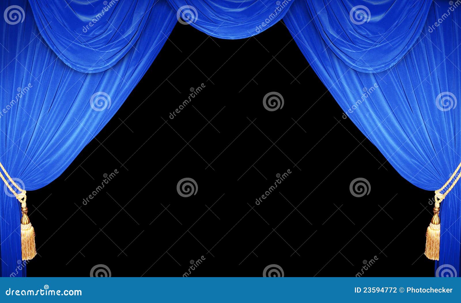 Blue stage set stock photo. Image of backdrop, drapery 23594772