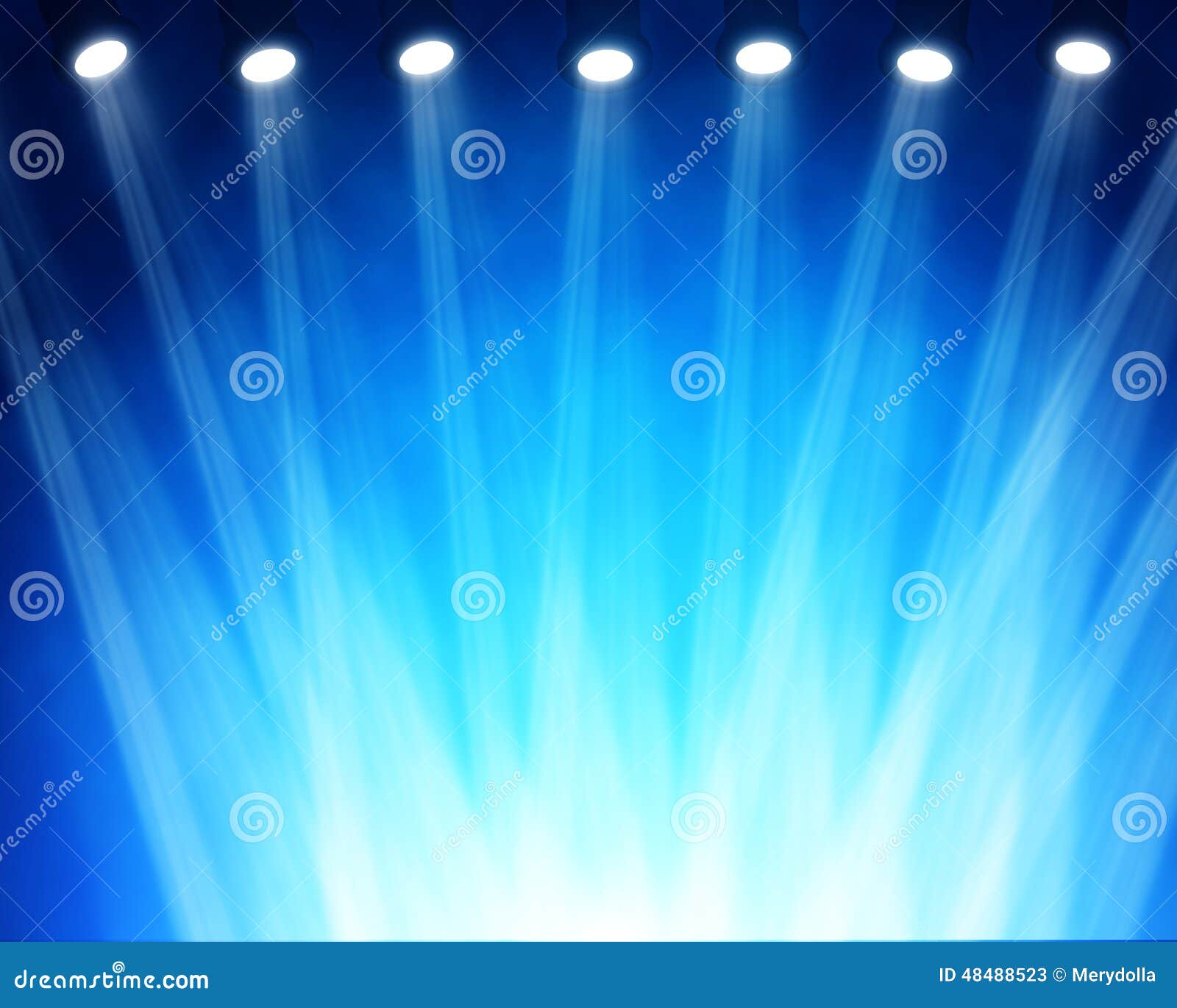 blue stage spotlights