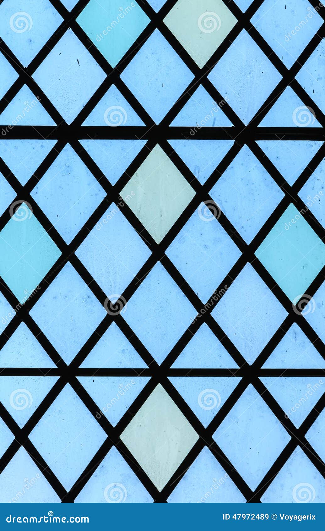 Blue Stained Glass Window Diamond Pattern Stock Photo  Image 
