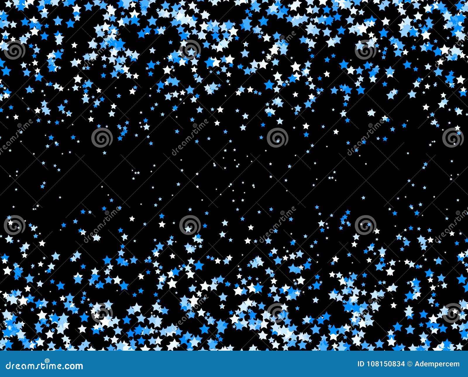 Blue Stars on Black Background Stock Illustration Illustration of