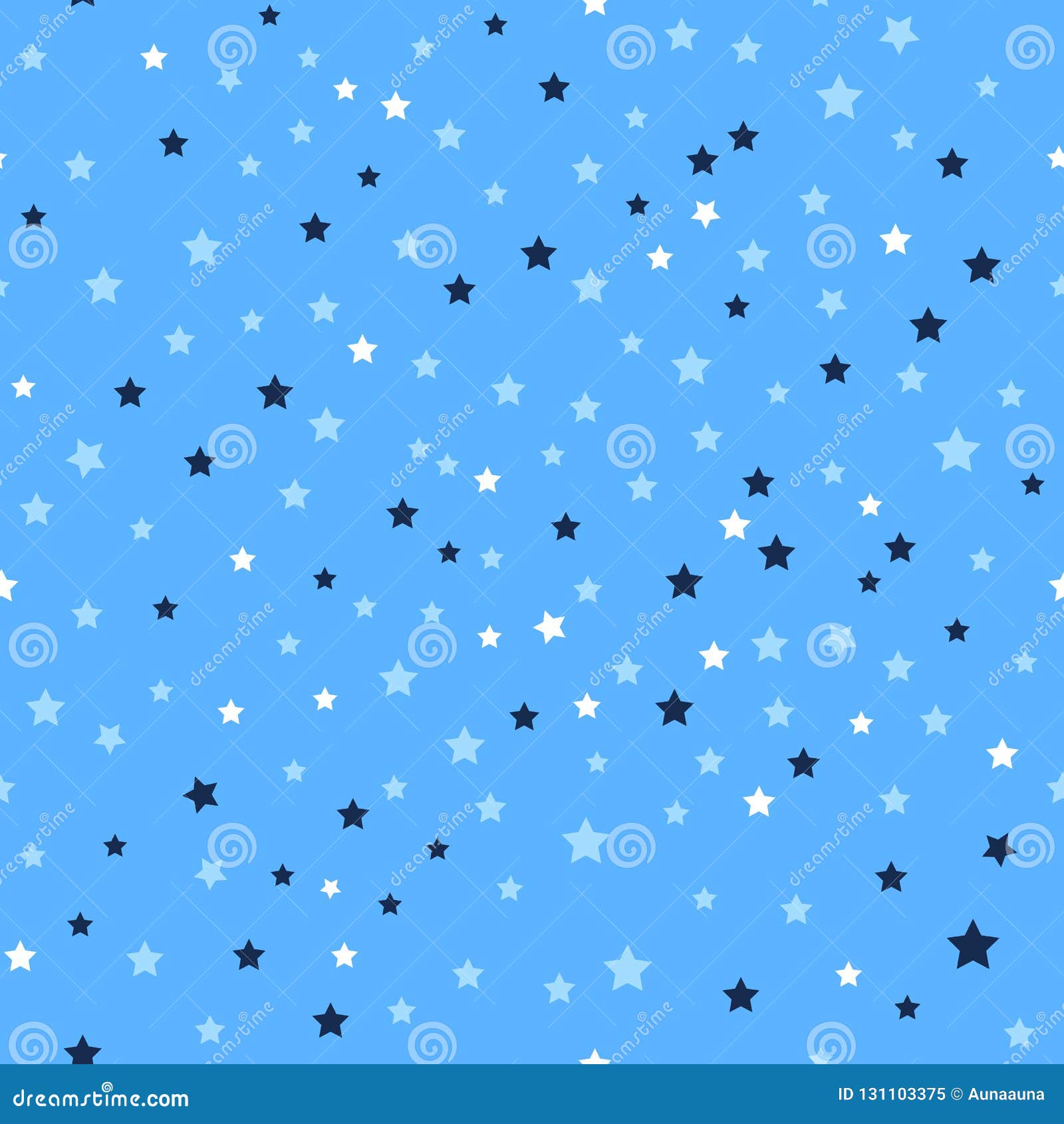 Blue Stars Seamless Pattern. Stock Vector - Illustration of background ...