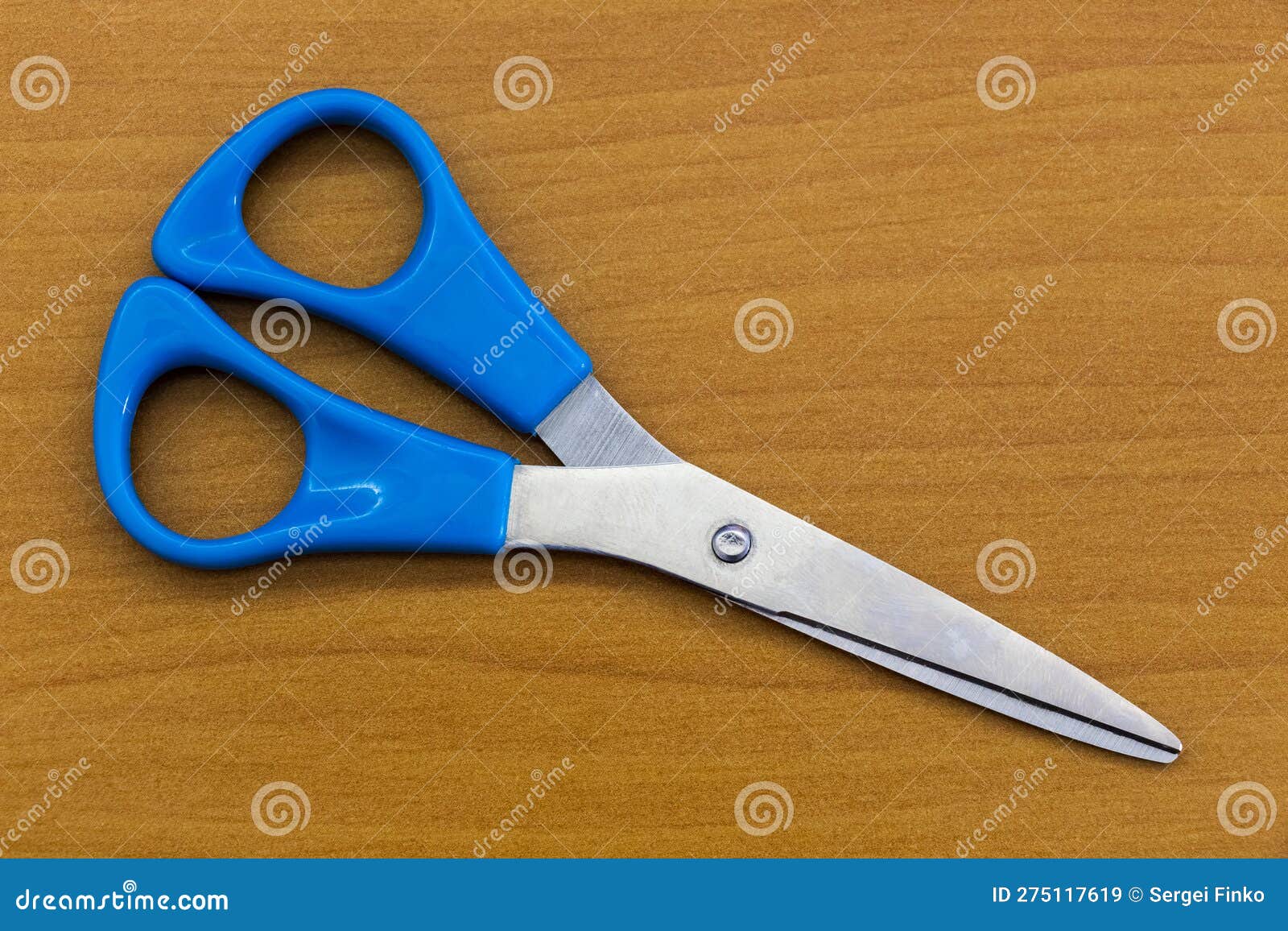Blue stationery scissors stock image. Image of children 275117619
