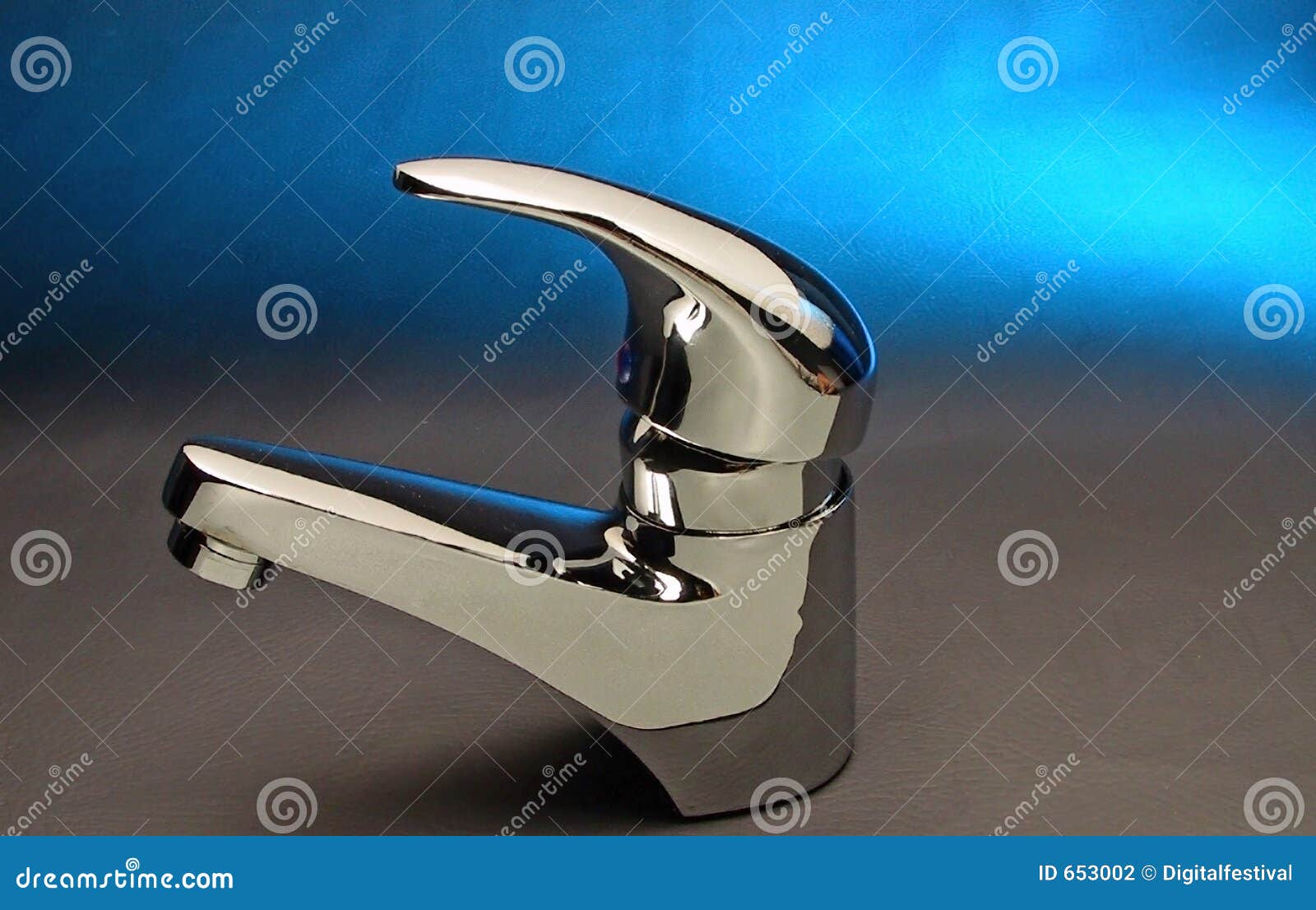Blue steel faucet and tap stock photo. Image of texture 653002