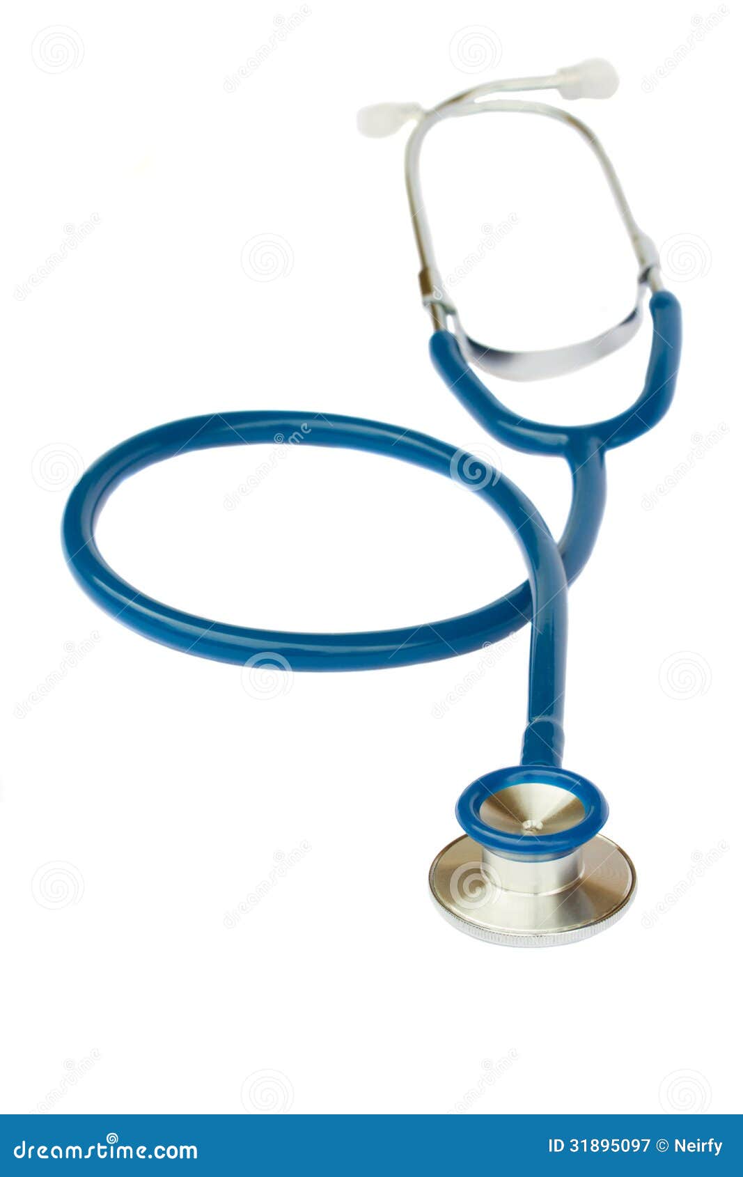 blue stethoscope on white