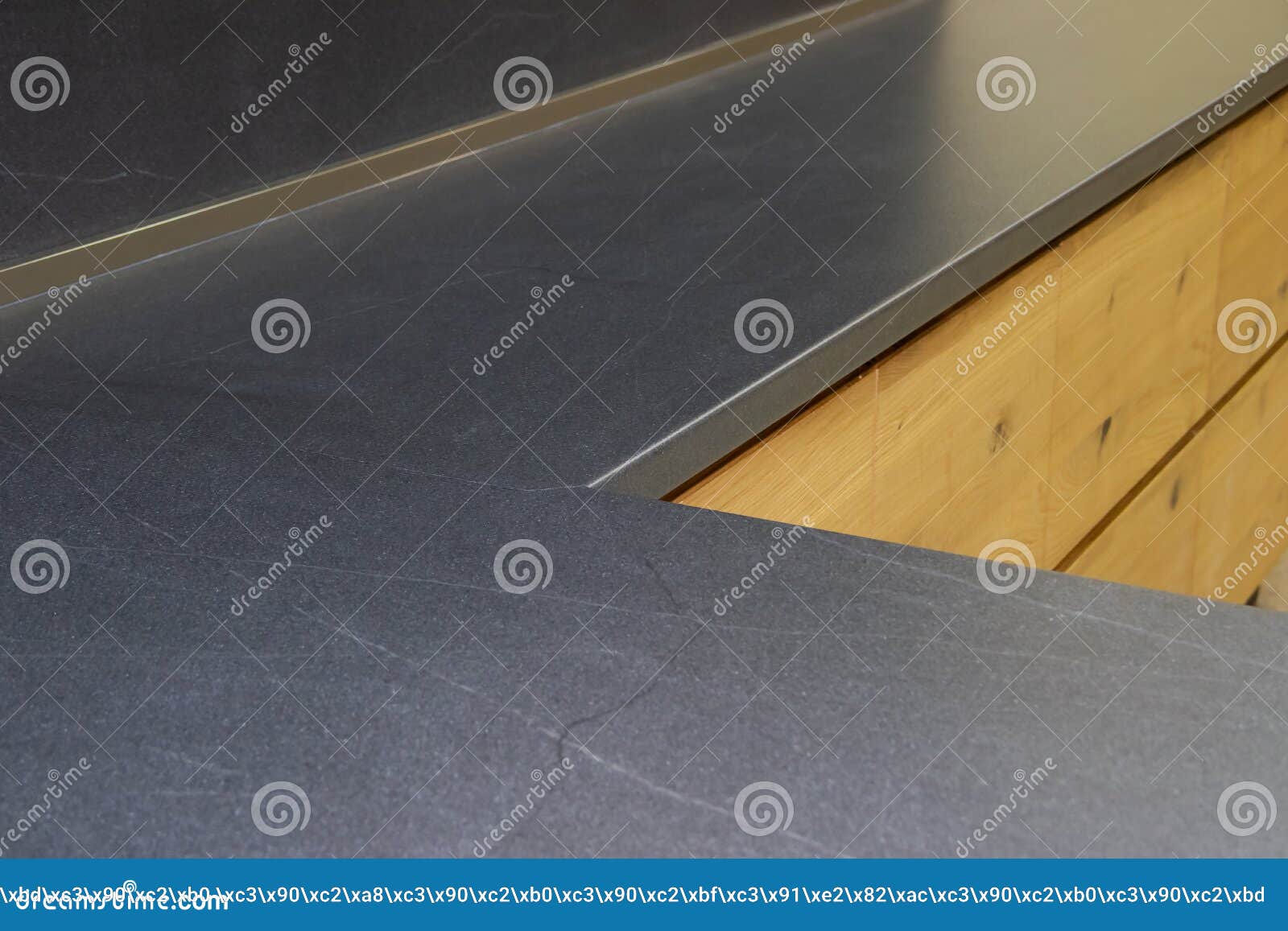 Blue Stone Countertop On The Kitchen Table Smooth Surface Of The