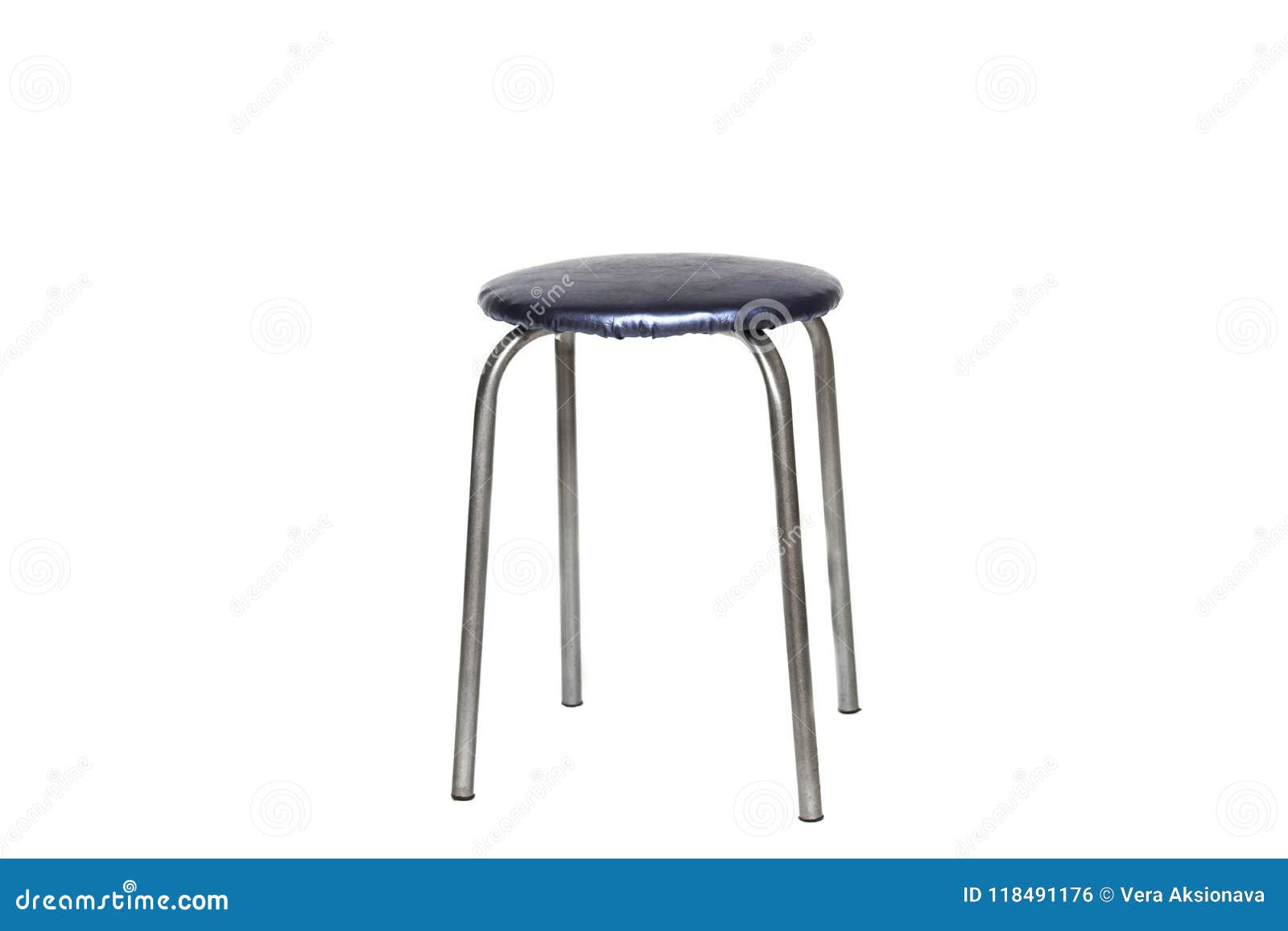 Blue Stool on a White Background Stock Photo Image of decoration