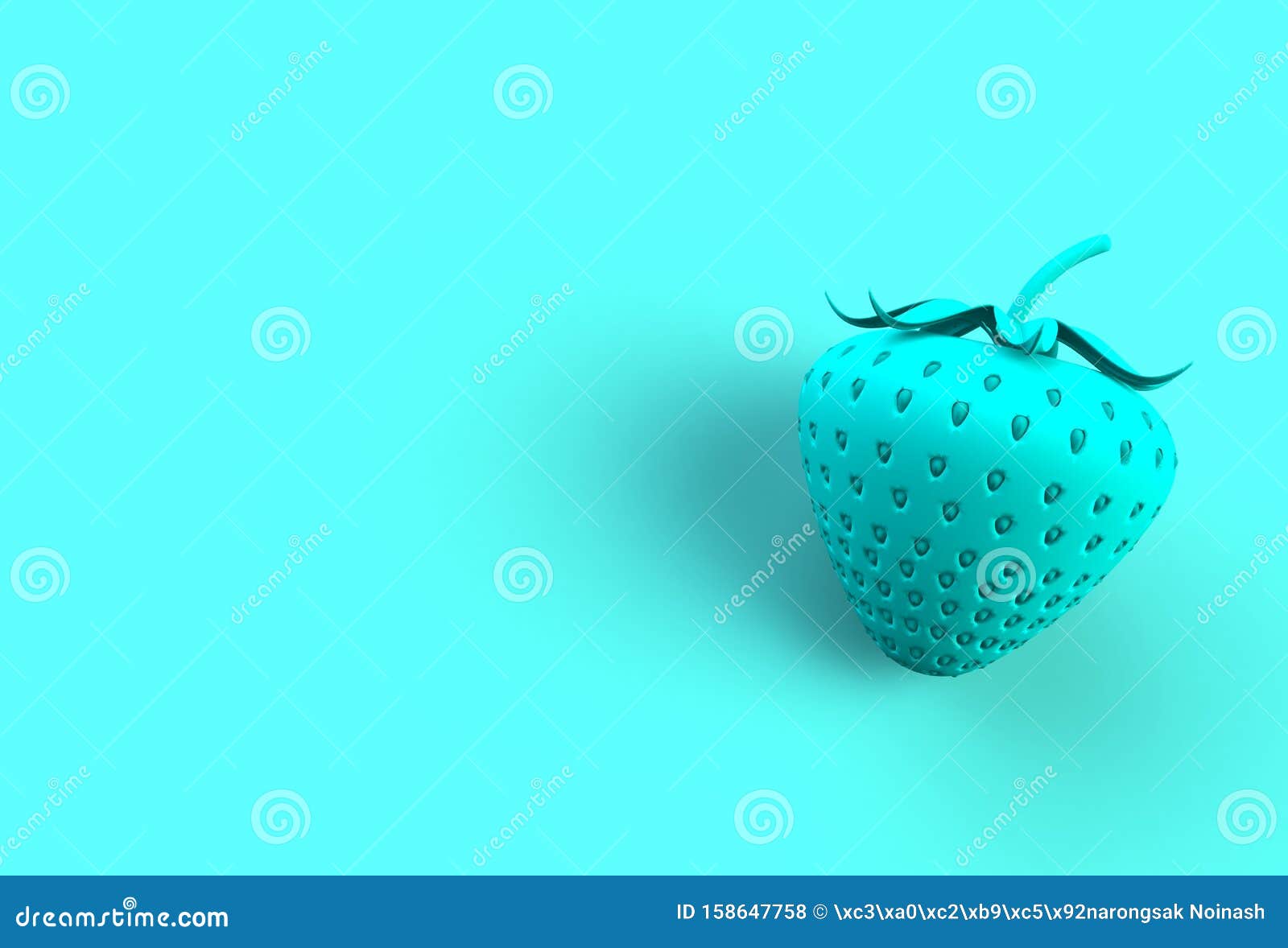 Blue Strawberry on Blue Background Stock Illustration Illustration of