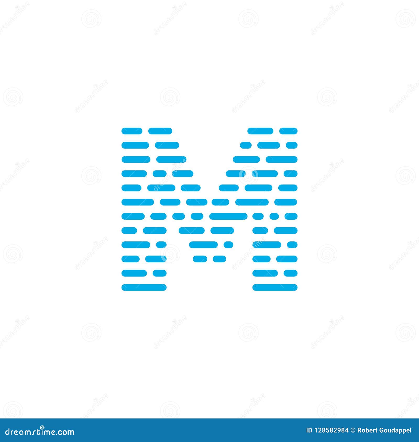 Blue Stripes Vector Logo Letter M Stock Vector Illustration of