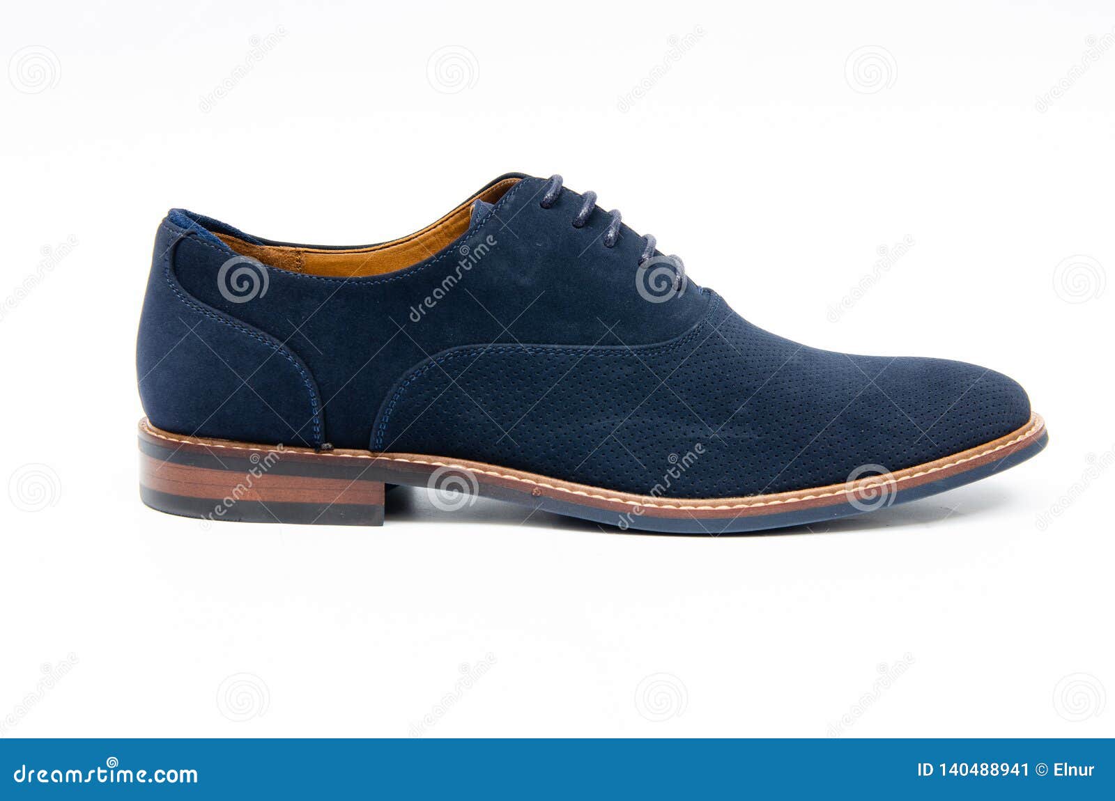The Blue Suede Shoes Isolated on White Background Stock Image - Image ...