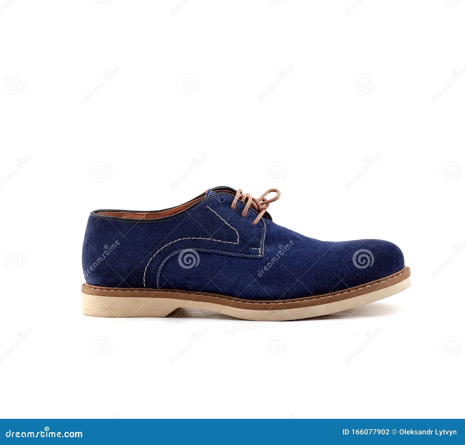 Blue Suede Shoes Isolated on White Background Stock Photo - Image of ...