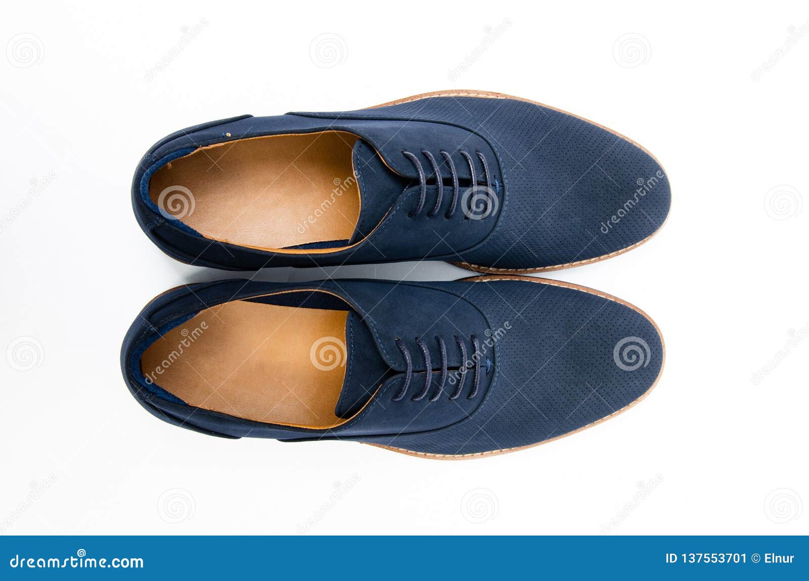 The Blue Suede Shoes Isolated on White Background Stock Image - Image ...