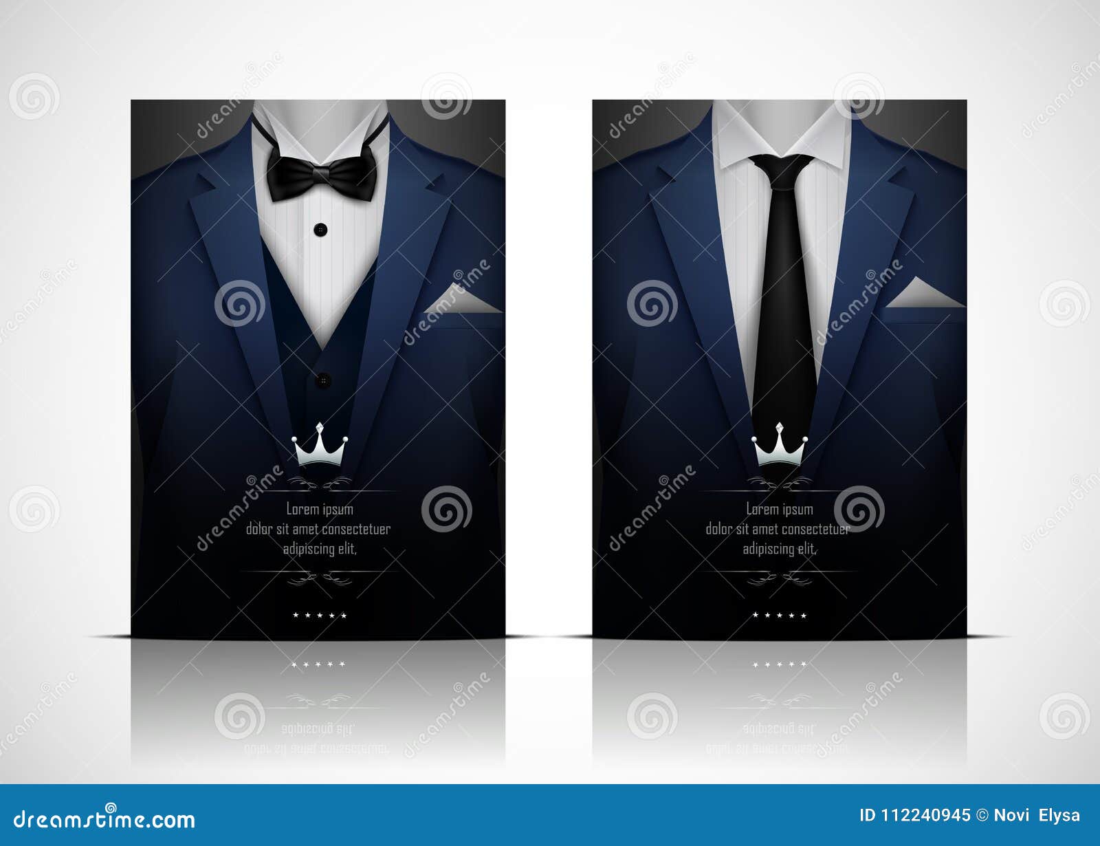 Blue Suit And Tuxedo With Bow Tie Stock Vector Illustration Of Banner Office 112240945 - dark purple bow tie with black buttons roblox