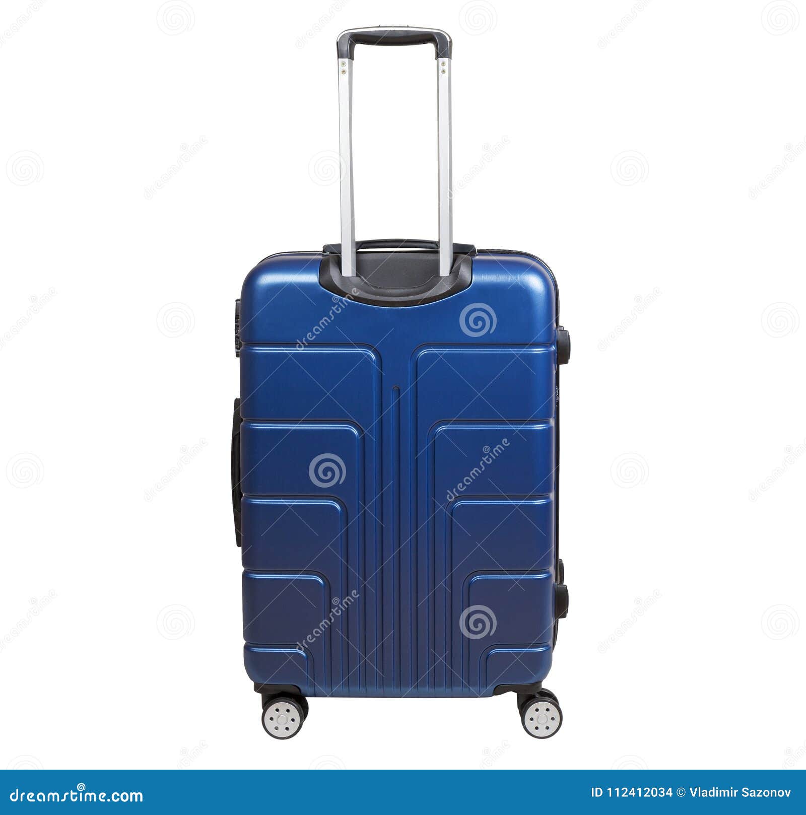 Blue Suitcase Isolated on White Background. Stock Photo - Image of ...