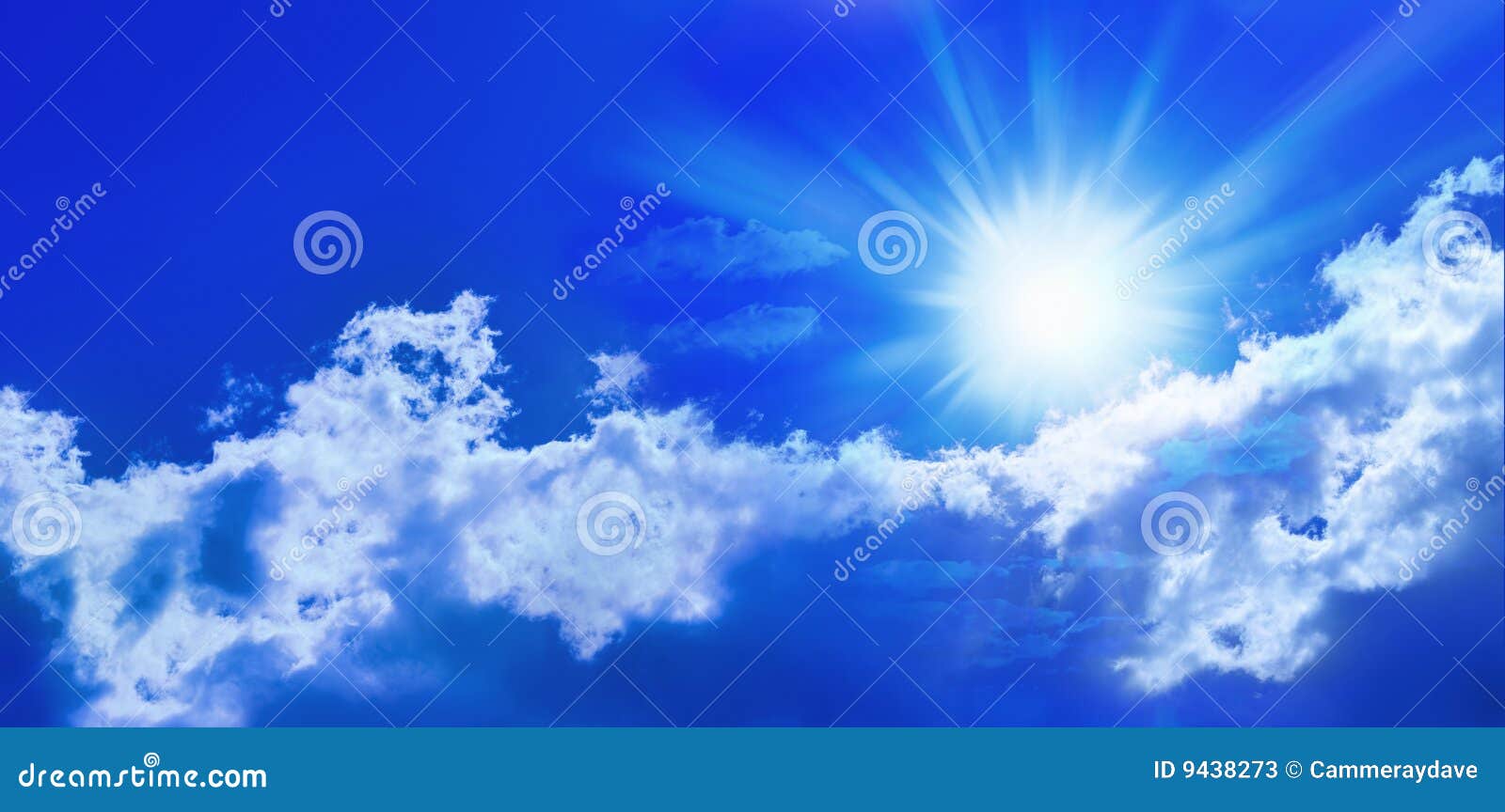 blue sun sky panorama banner