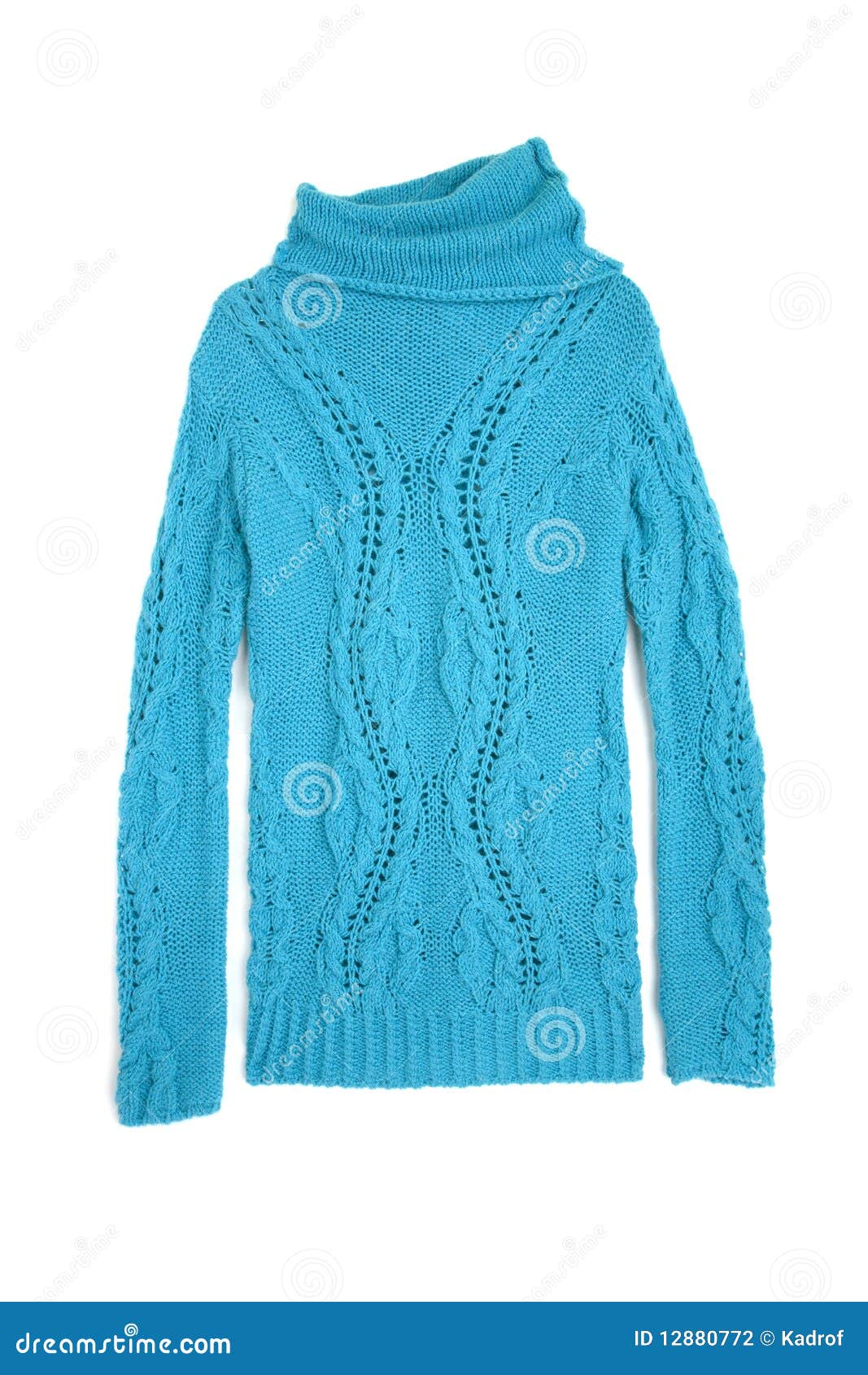 Blue Sweater Isolated on White Stock Photo - Image of woolen, wear ...