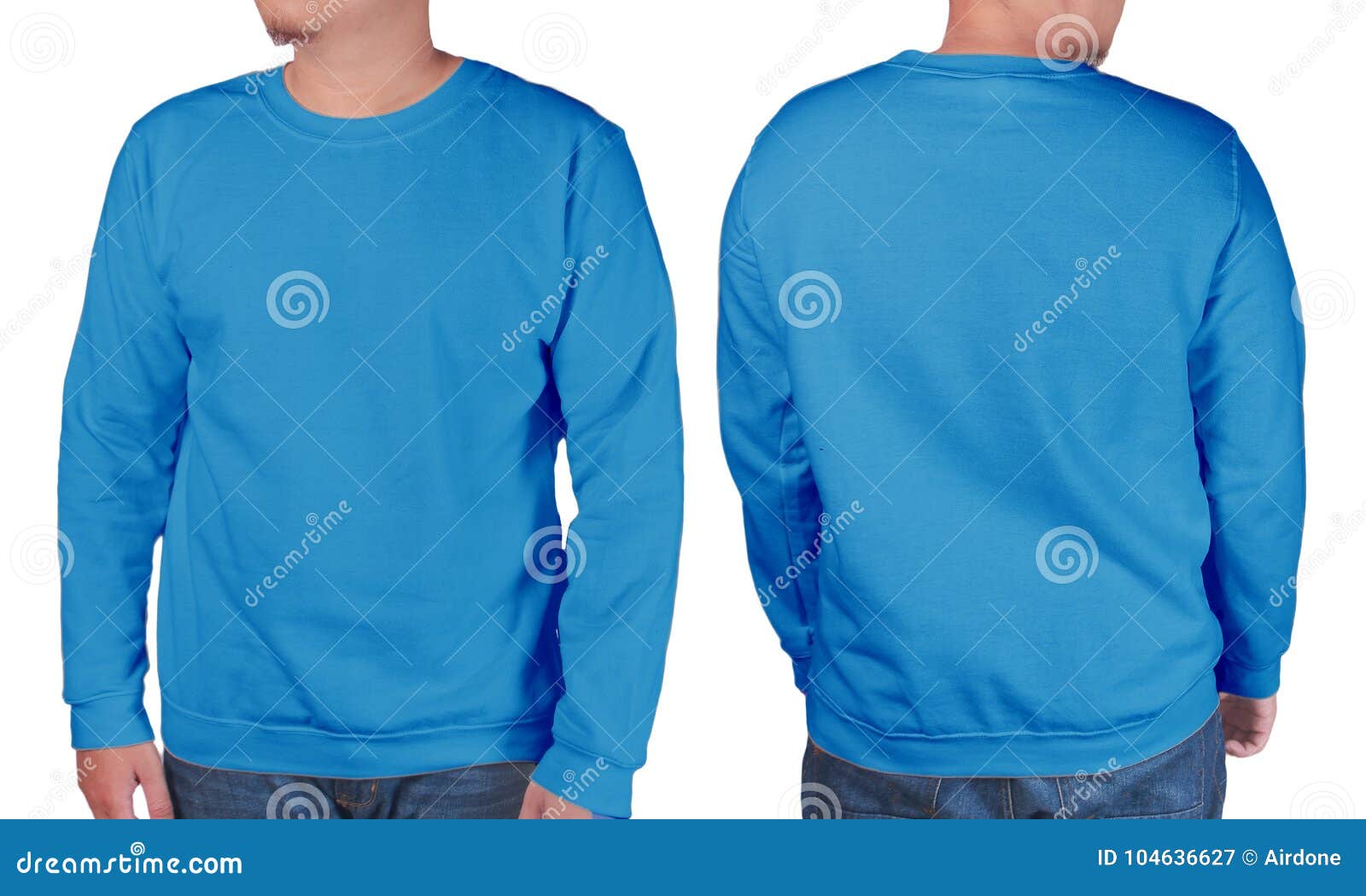 Download Blue Sweater Long Sleeved Shirt Mockup Template Stock ...