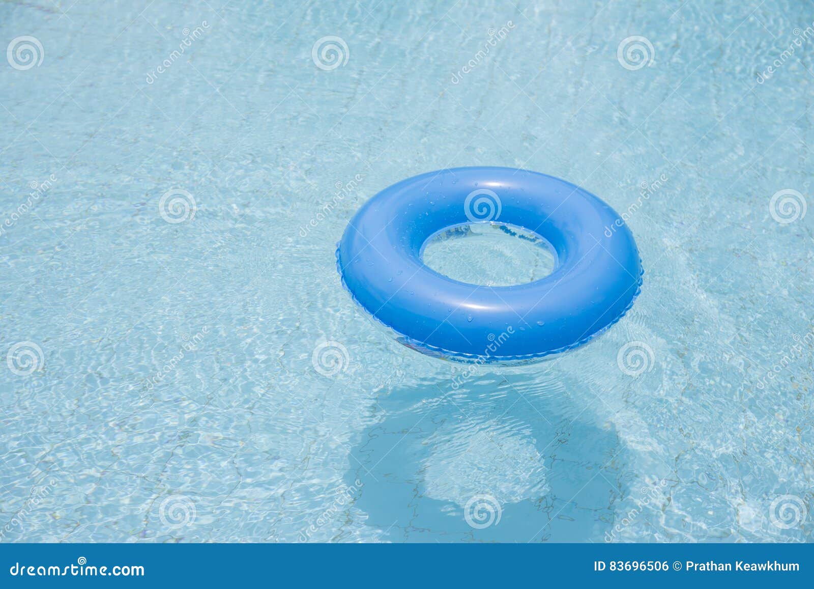Blue Swim Ring Float on Swimming Pool Isolated Stock Photo Image of copy, danger 83696506