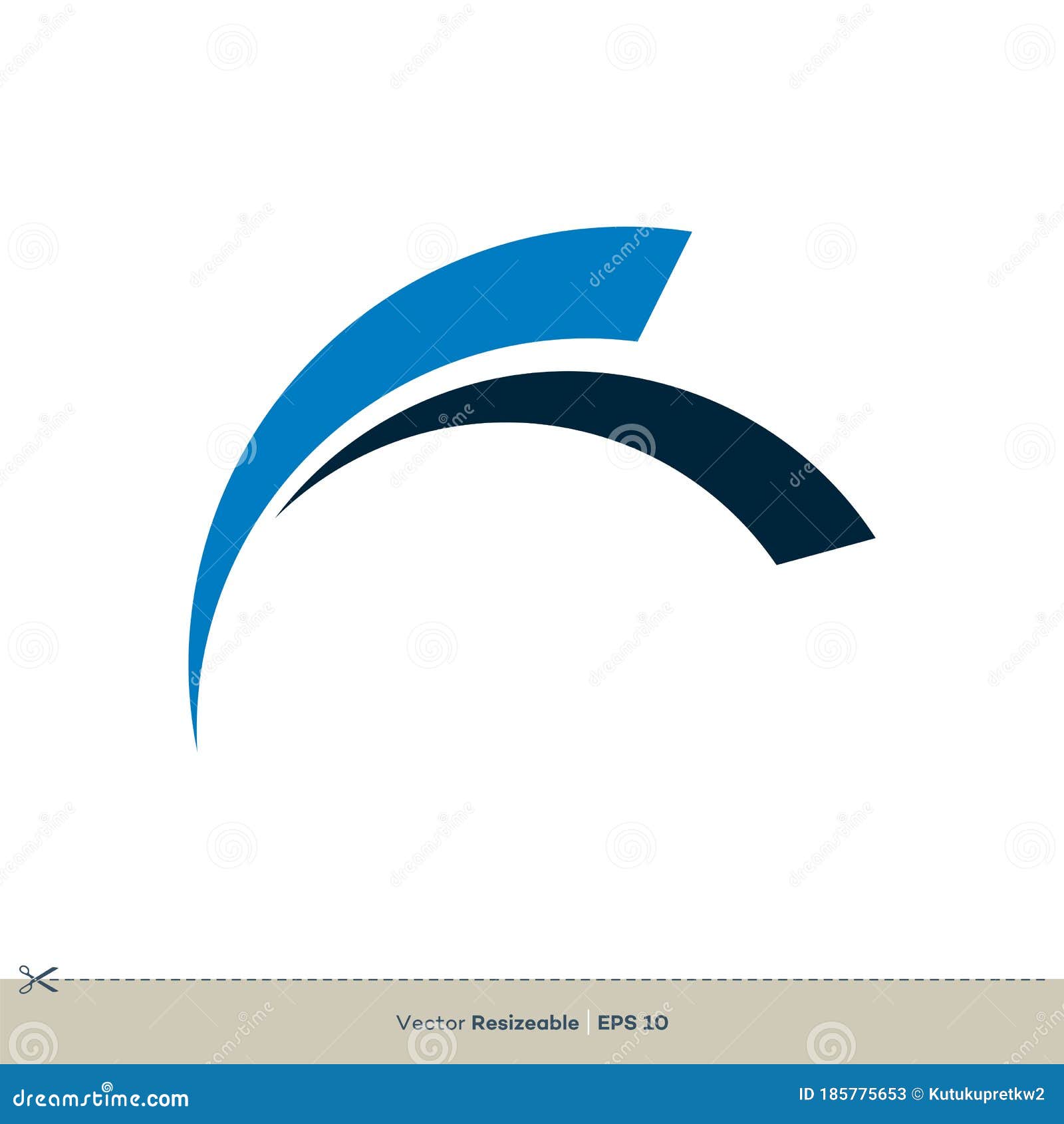Blue Swoosh Icon Vector Logo Template Illustration Design. Vector