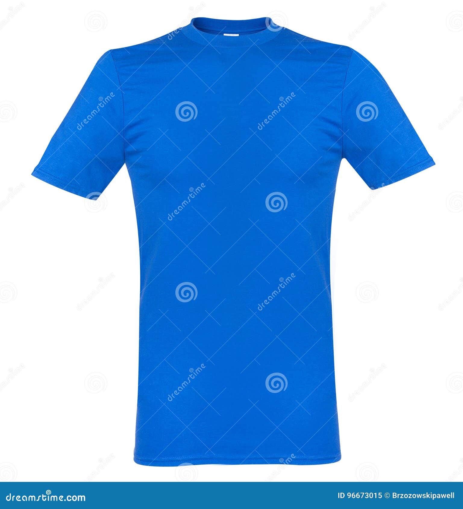 Blue T Shirt Isolated on White Background Mock Up Stock Image - Image ...