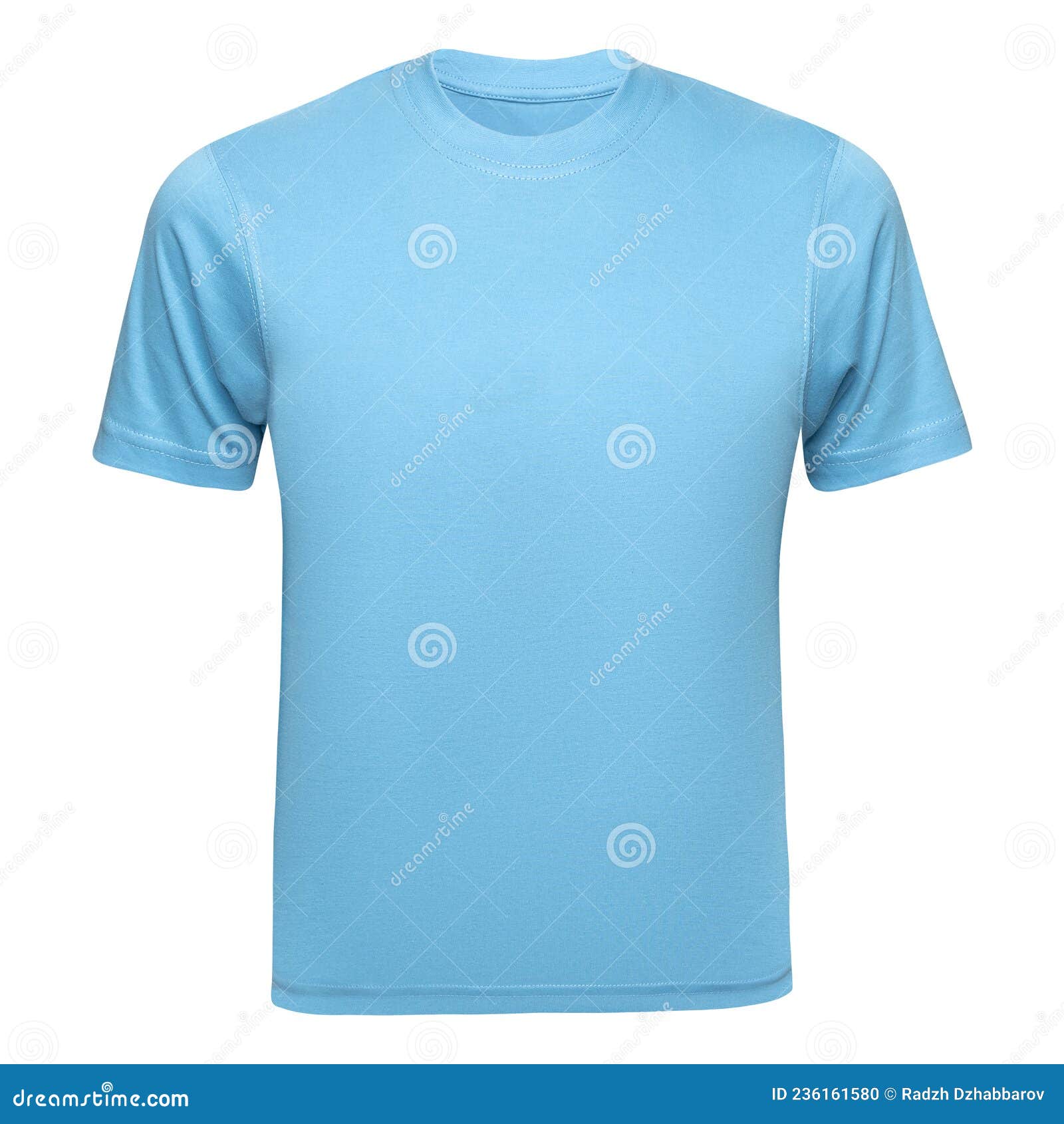 Blue T-shirt Template Men Isolated on White. Tee Shirt Blank As Design ...