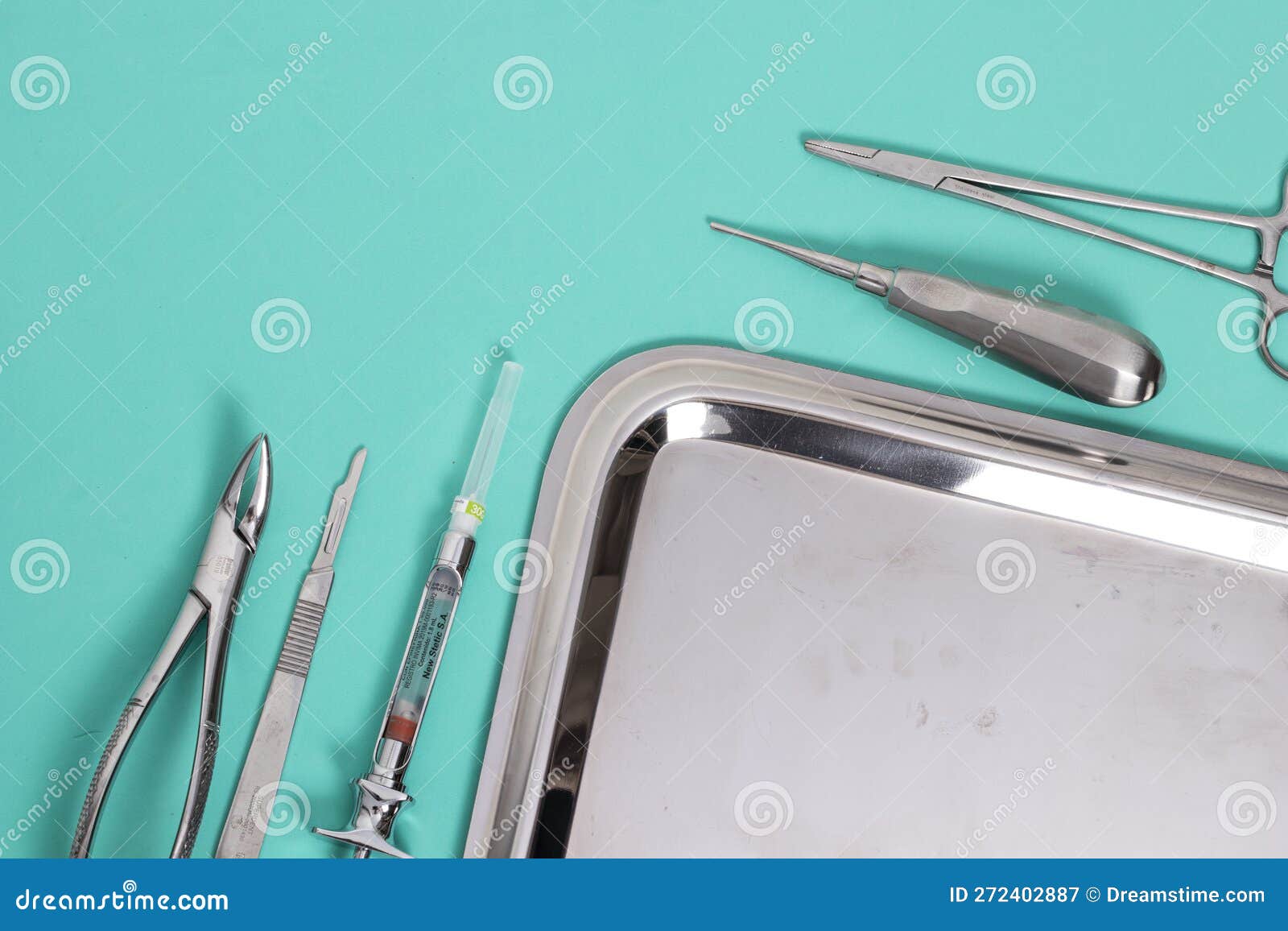 Blue Table of Tools for Dental Surgery Stock Image Image of medicine