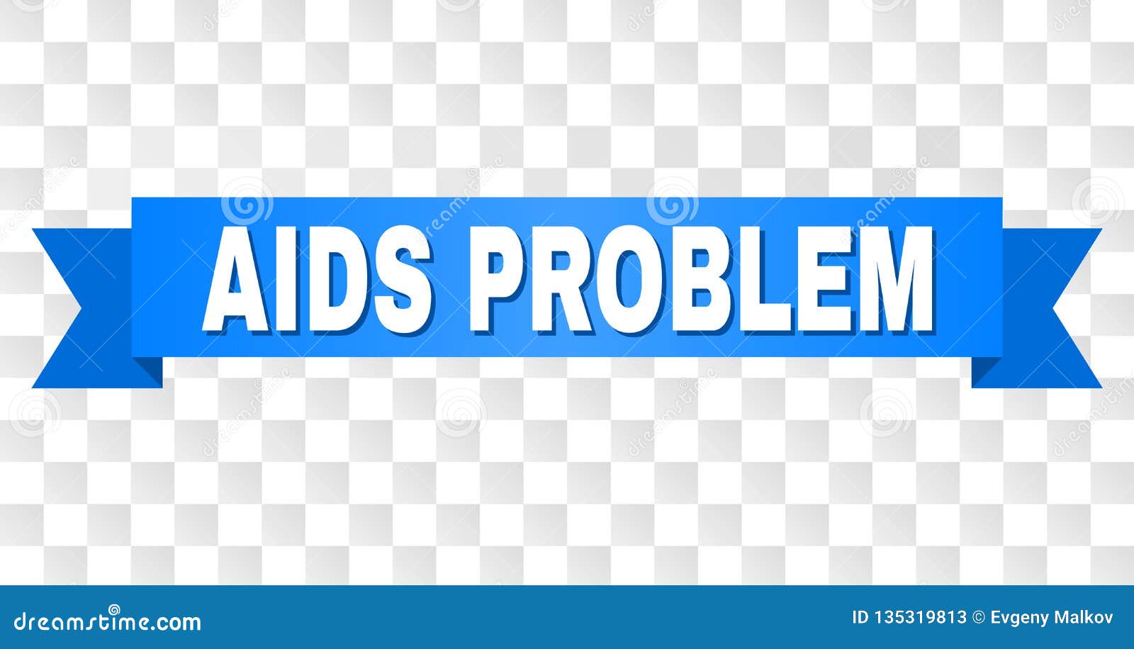 Blue Tape with AIDS PROBLEM Text Stock Vector Illustration of emblem