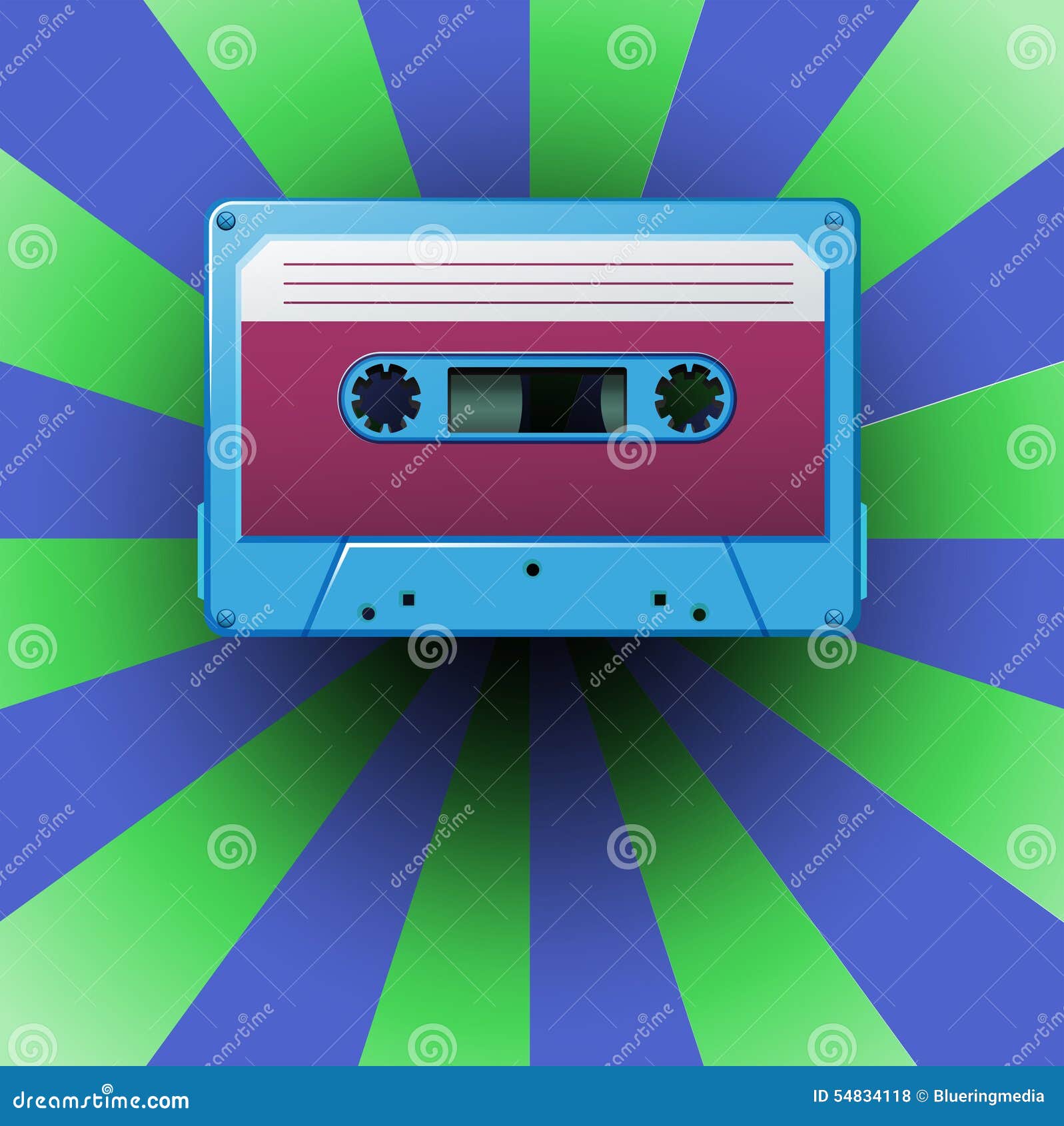 Blue tape stock vector. Illustration of forward, listen 54834118