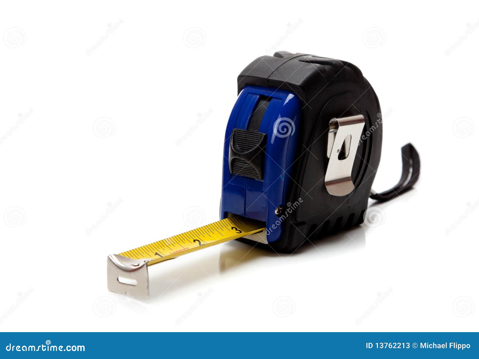Blue Tape Measure on a White Background Stock Image Image of