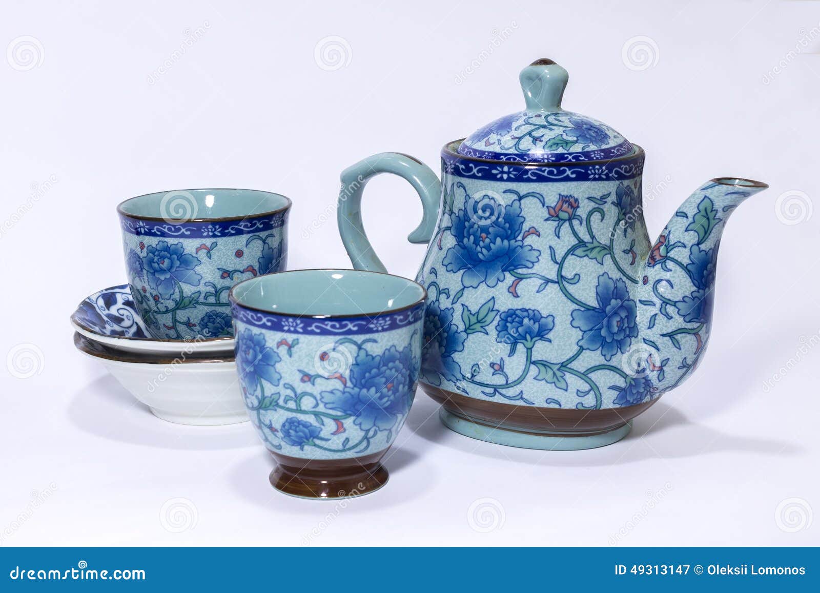 Blue tea set stock image. Image of beautiful, serveware 49313147