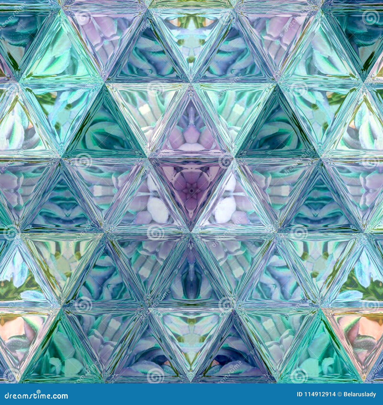 Blue and Teal Geometric Abstract Polygonal Triangular Pattern. Stock