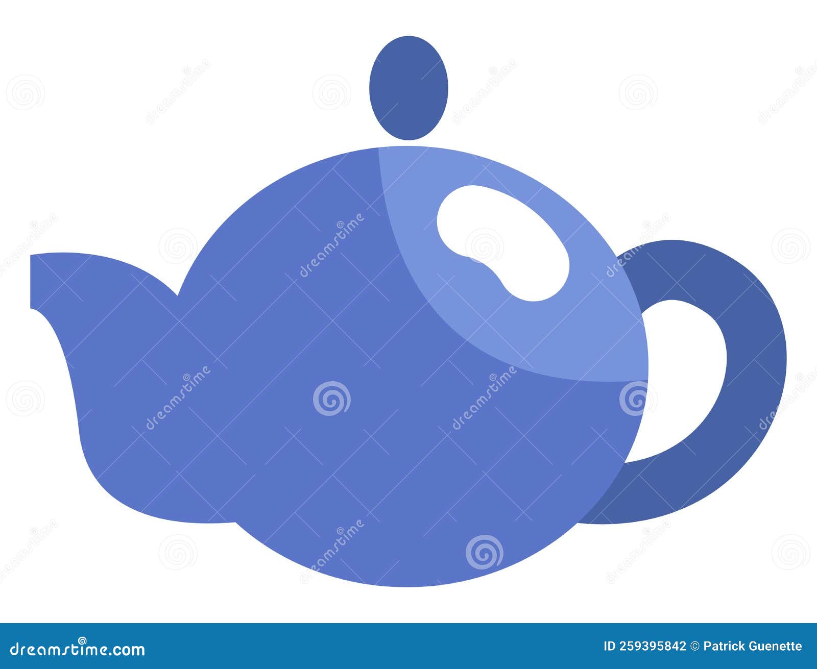 Blue teapot, icon stock vector. Illustration of drink 259395842