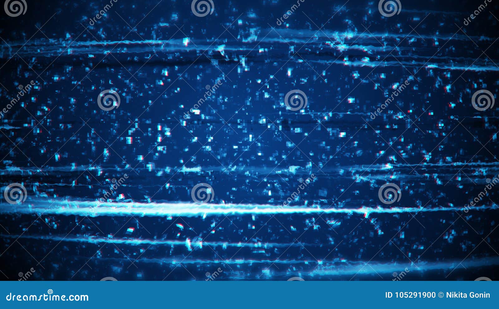 Blue Television Screen with Static Noise Abstract Background Stock Illustration Illustration