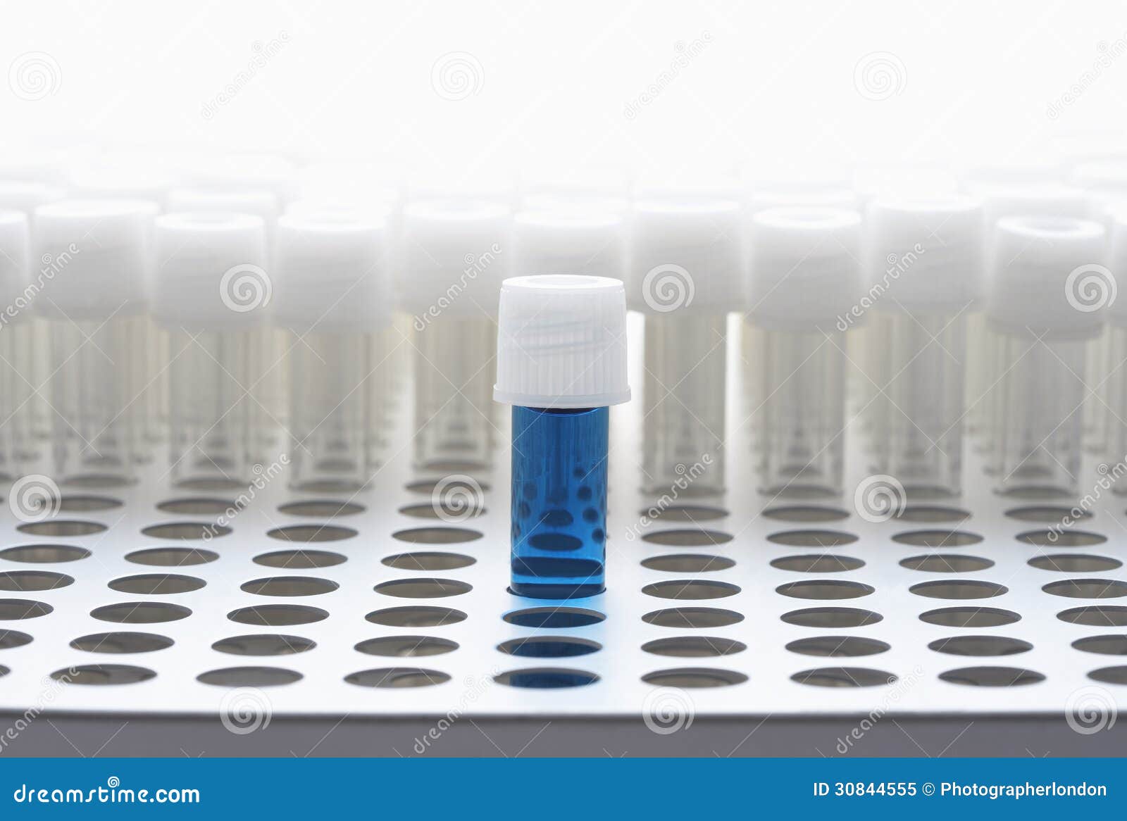 Blue Test Tube with Empty Test Tubes Stock Image Image of large