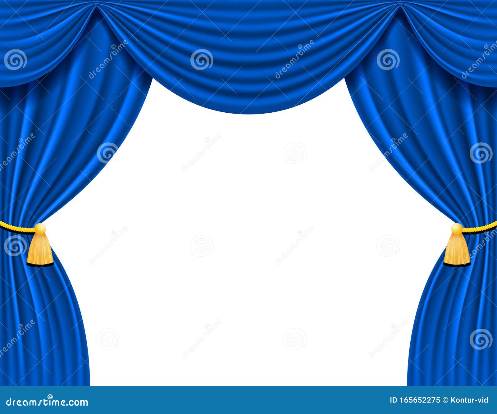 Blue Theatrical Curtain for Design Vector Illustration Stock Vector -  Illustration of blue, curtain: 165652275