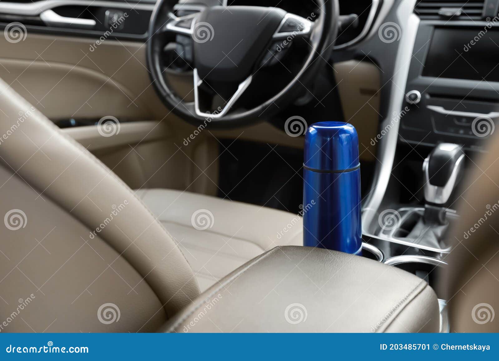 Blue Thermos in Holder Inside of Car Stock Image Image of inside, style 203485701