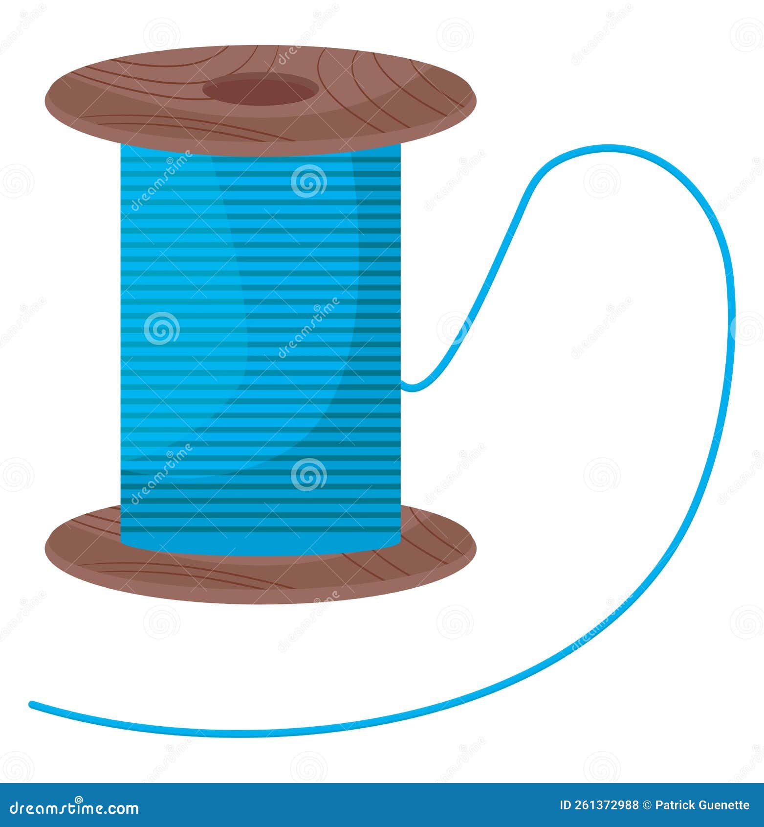 Blue thread, icon stock vector. Illustration of needle 261372988