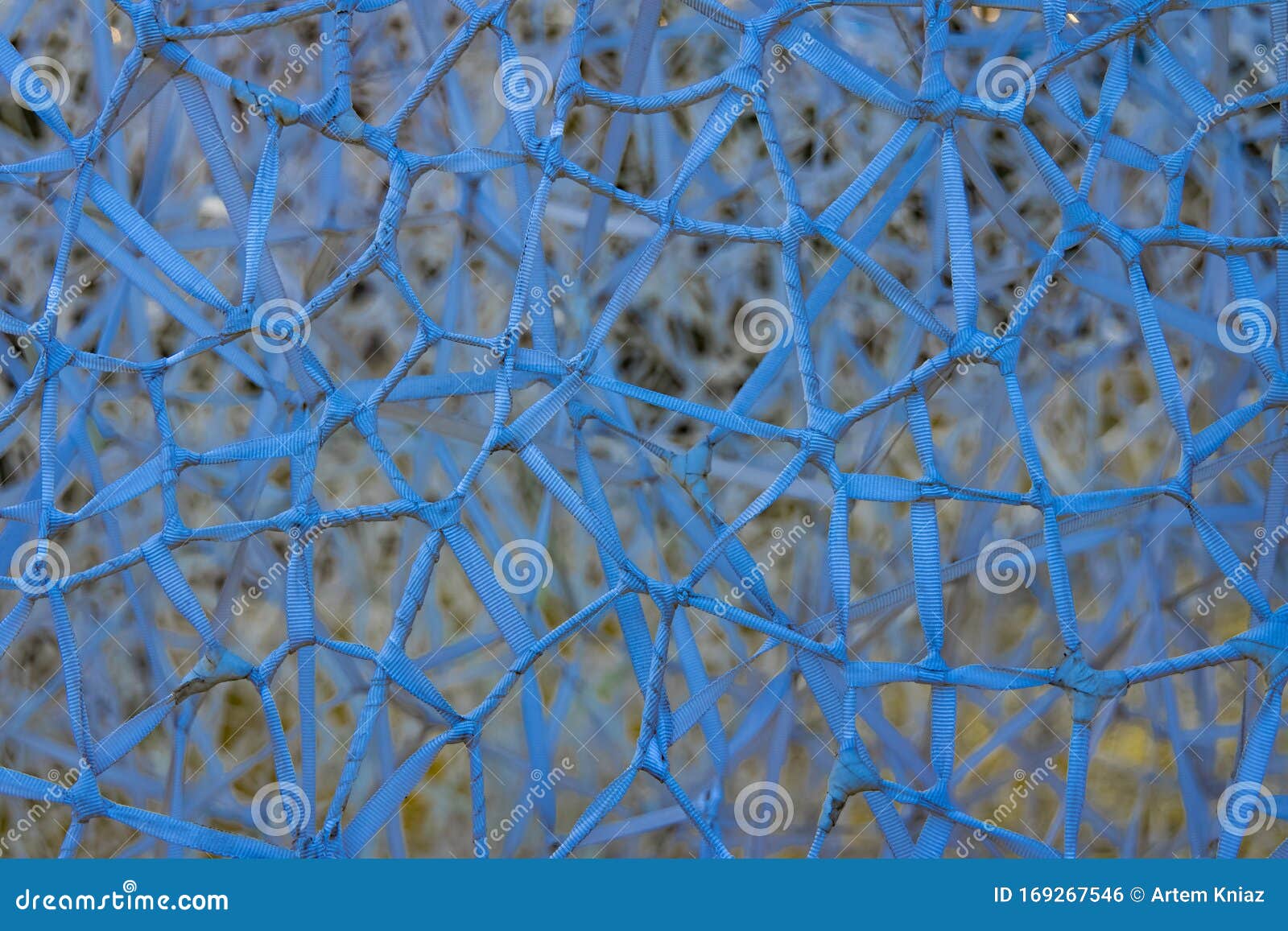 blue threads web tangle soft focus material object background looks like dna structure