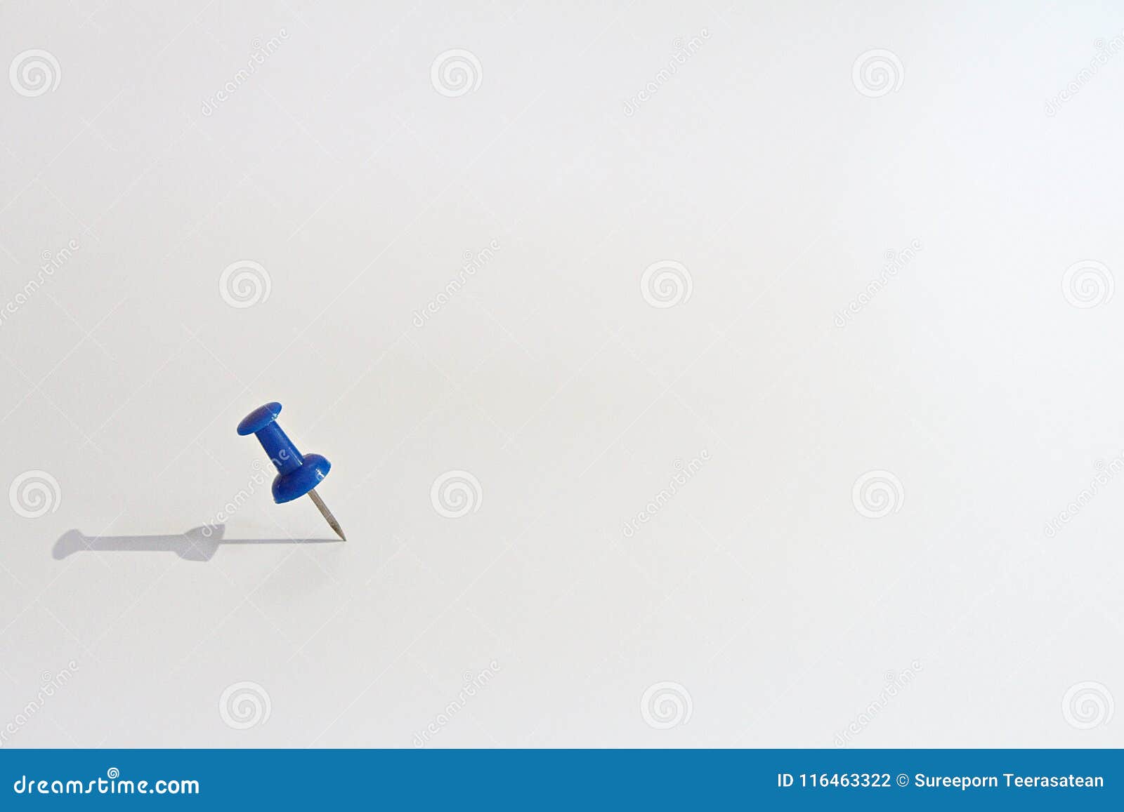 Download Blue Thumbtack On White Background With Copy Space Ready ...