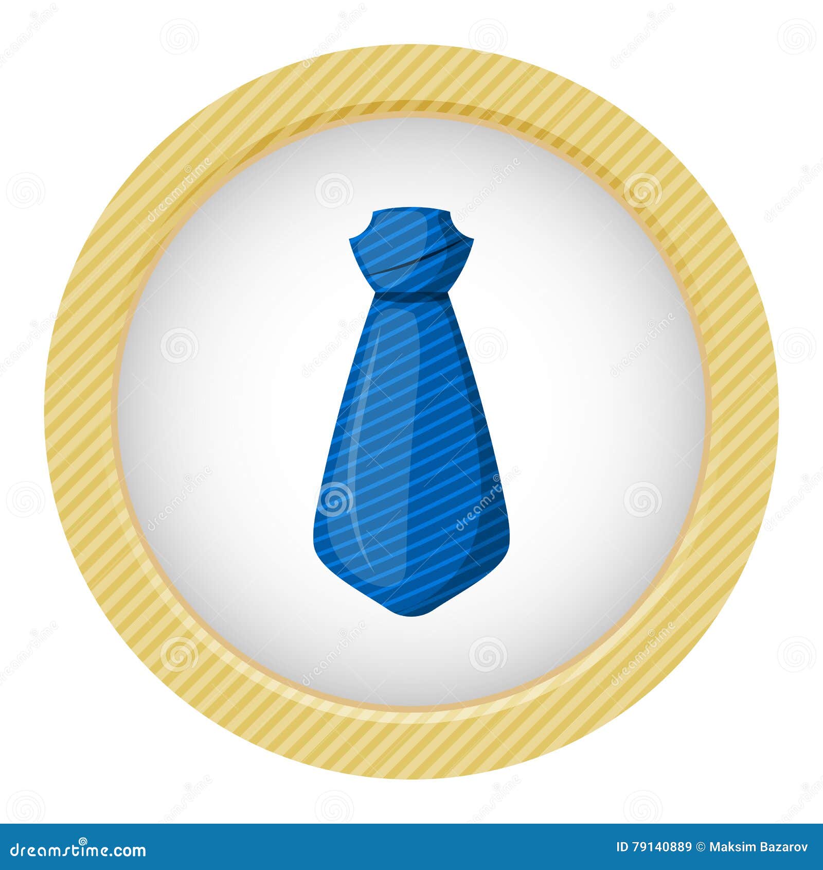 Blue tie colorful icon stock vector. Illustration of garment - 79140889