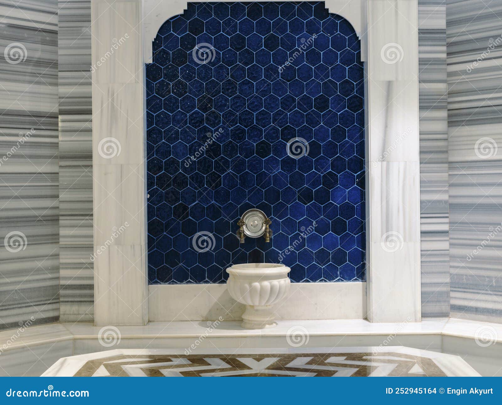 Tiles and Fountain in a Turkish Bath Stock Photo Image of shower