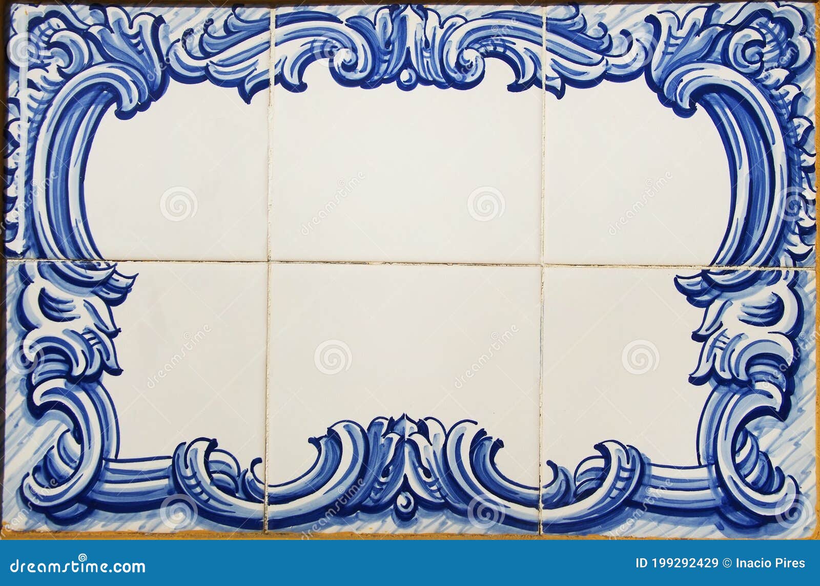 blue tiles of portuguese plaque